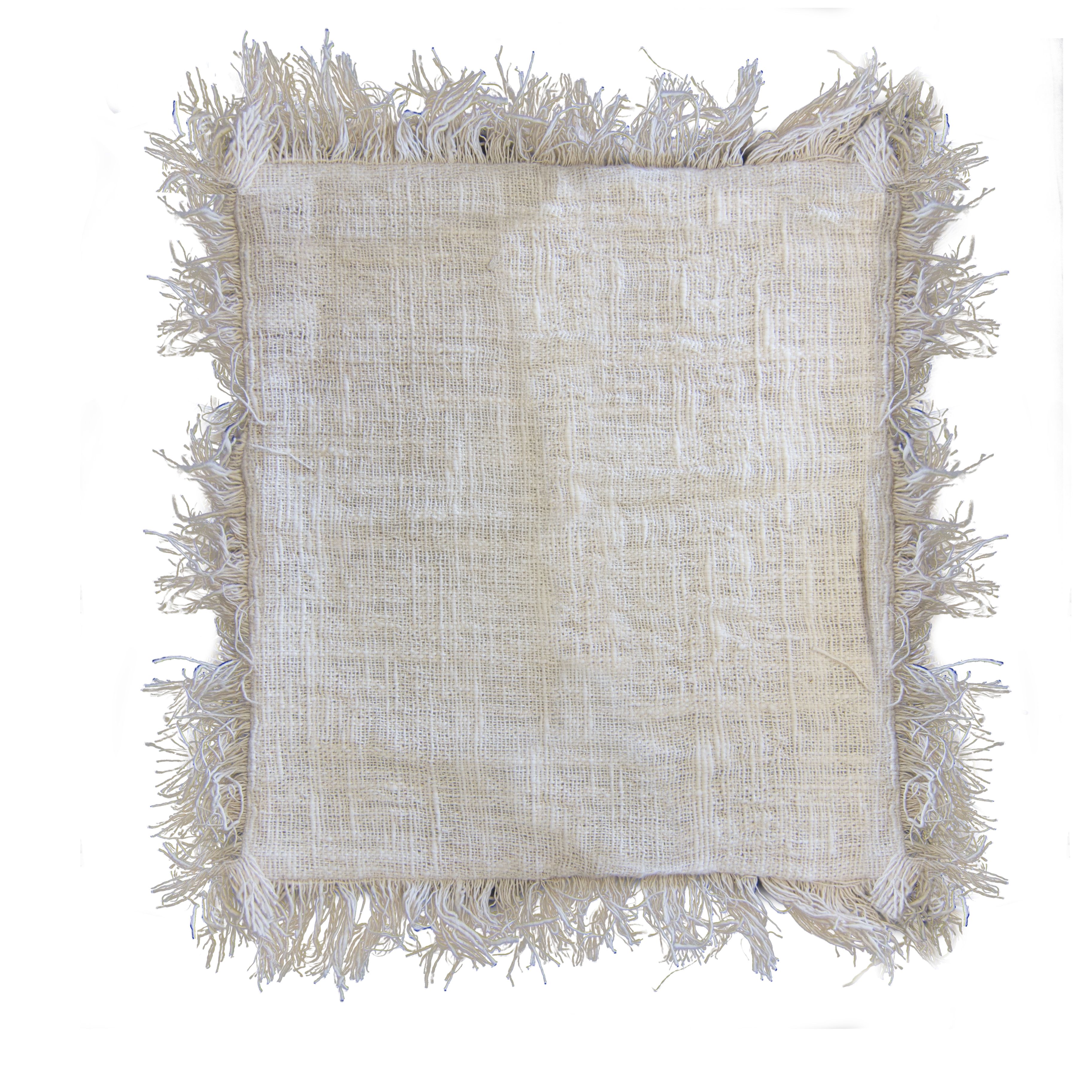 Linen Cushion Cover 60x60cm with fringe