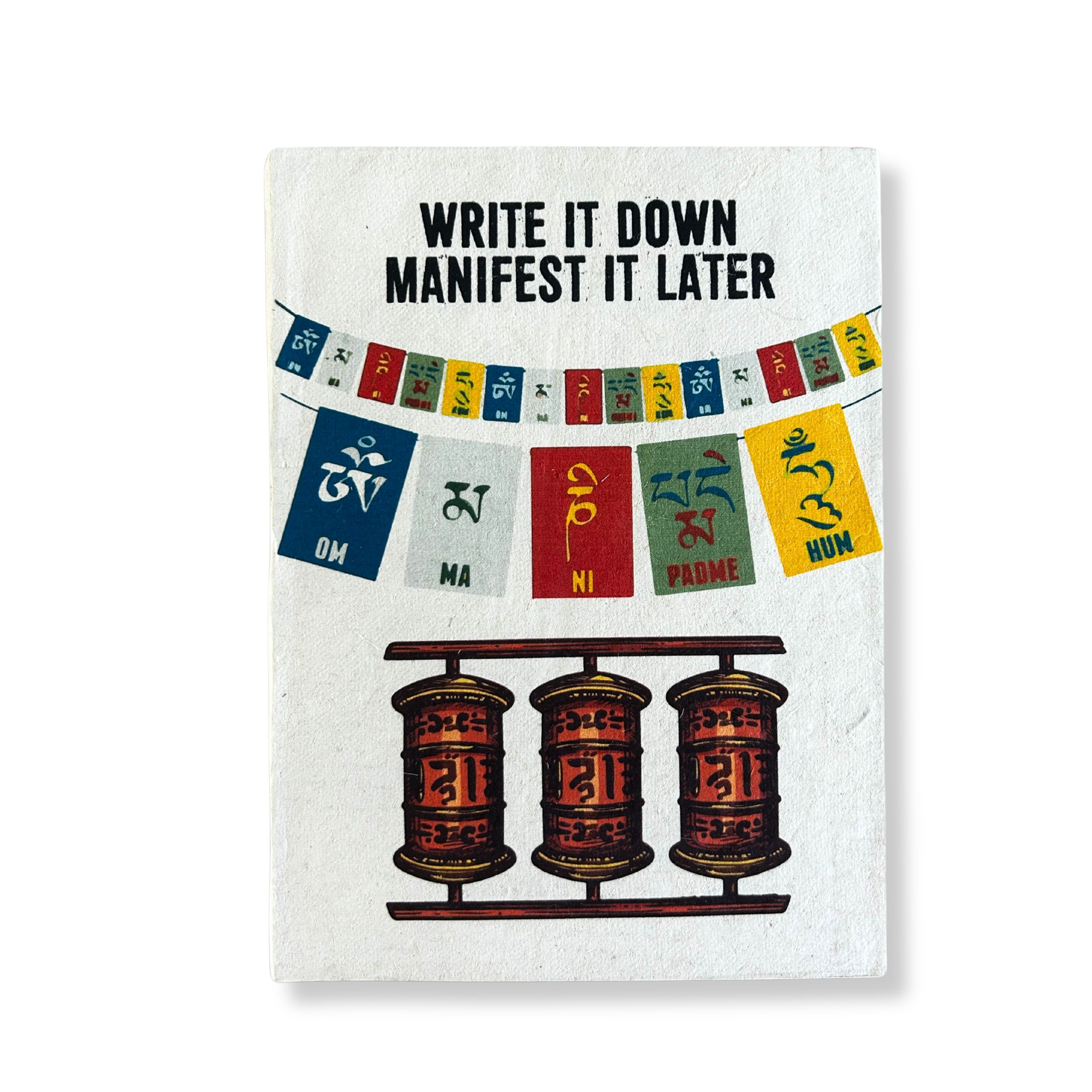 Lokta Inspiration Notebook – Write It Down – Large (21x15cm) – 45 Leaves – Includes Bookmark