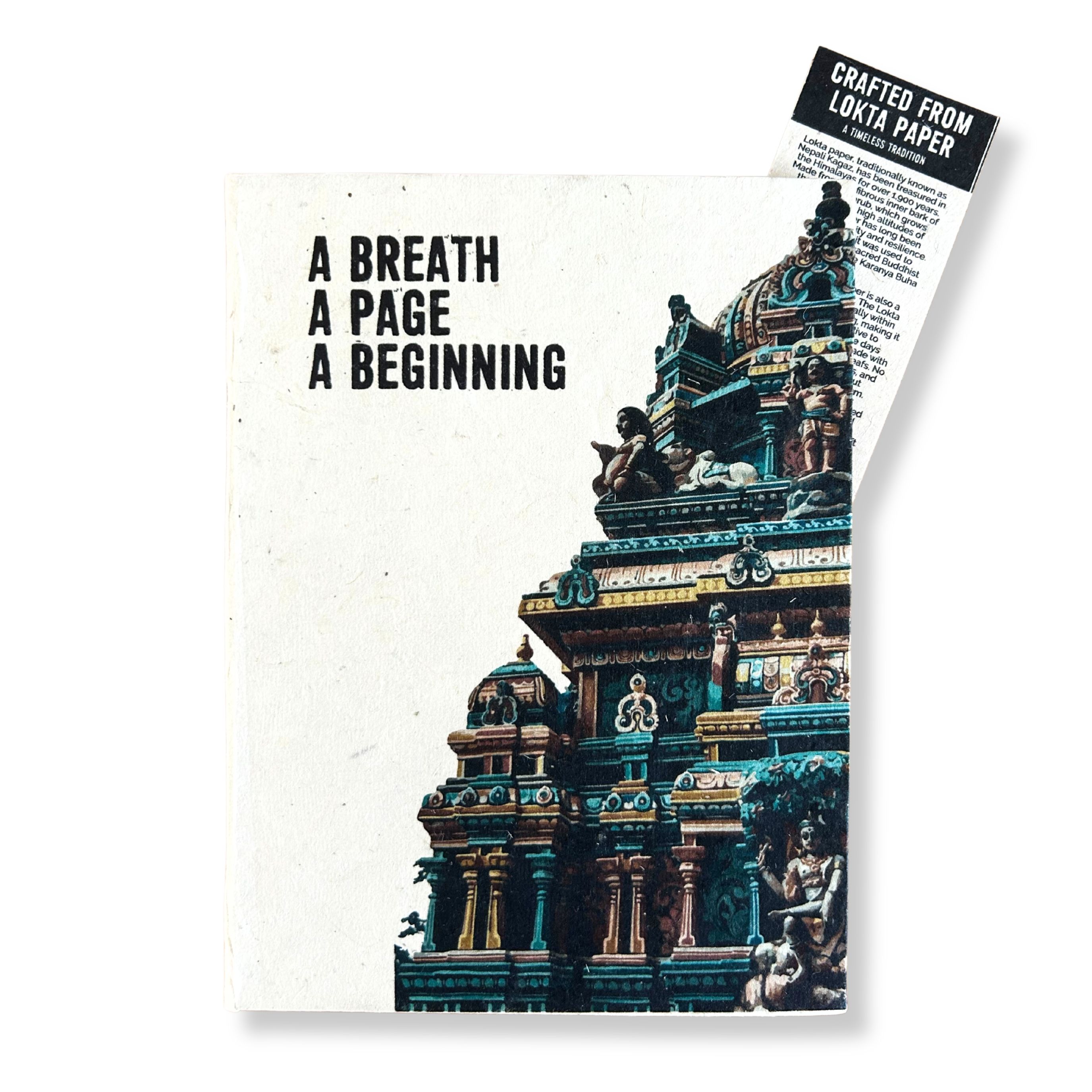Lokta Inspiration Notebook – A Breath – Large (21x15cm) – 45 Leaves – Includes Bookmark