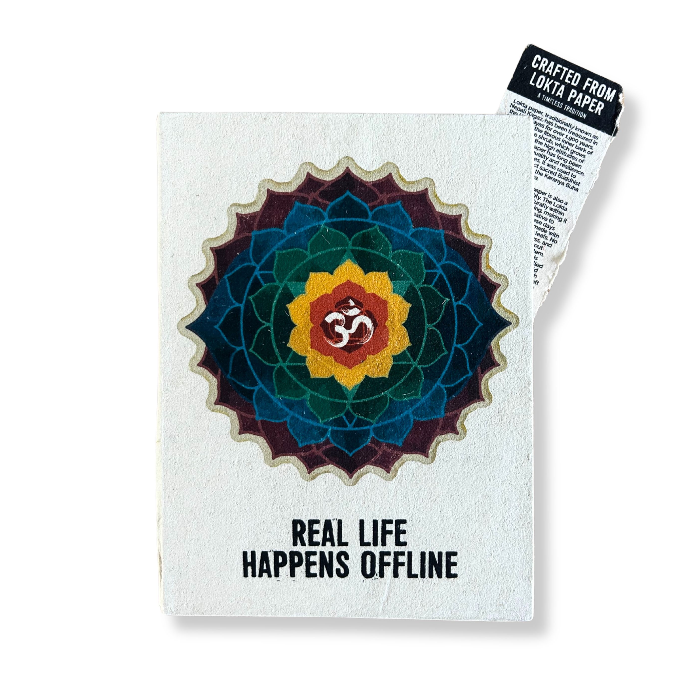 Lokta Inspiration Notebook – Real Life – Large (21x15cm) – 45 Leaves – Includes Bookmark
