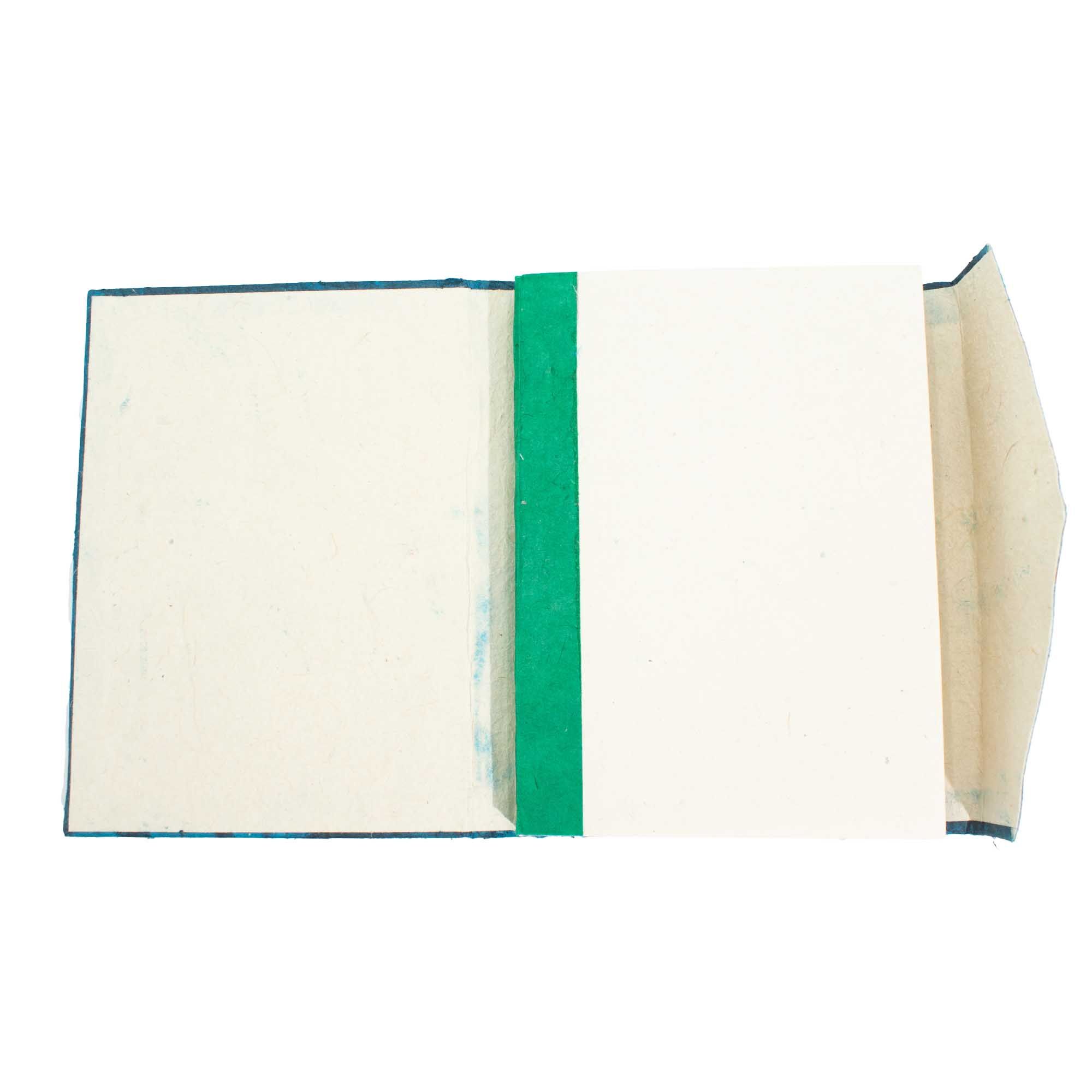 Lokta Bold Floral Notebook – Large (21x15cm) – 45 Leaves – Includes Bookmark – Midnight Blue