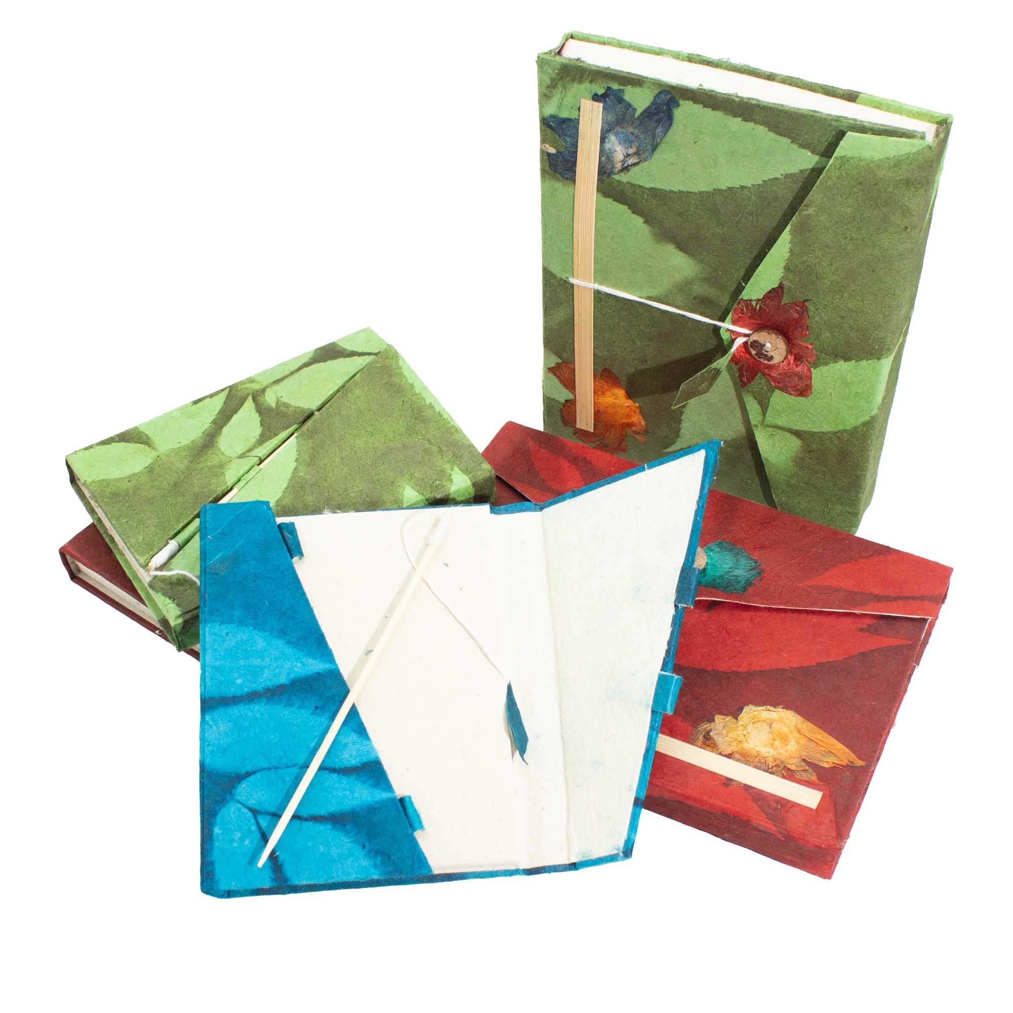 Lokta Mini Tiles Notebook – Medium (15x12cm) – 45 Leaves – Natural