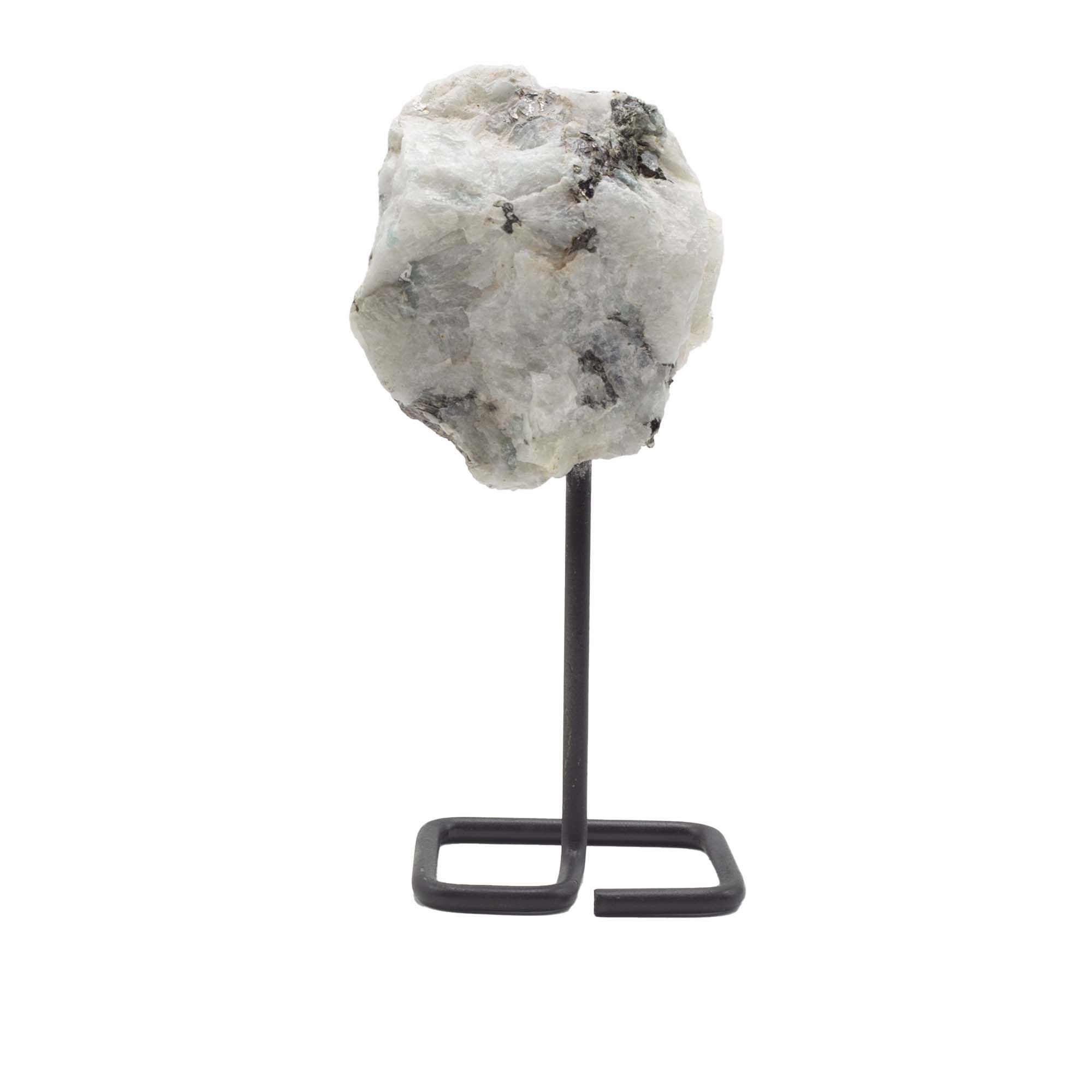 Mineral Specimen on Metal Stand - Rainbow Moonstone