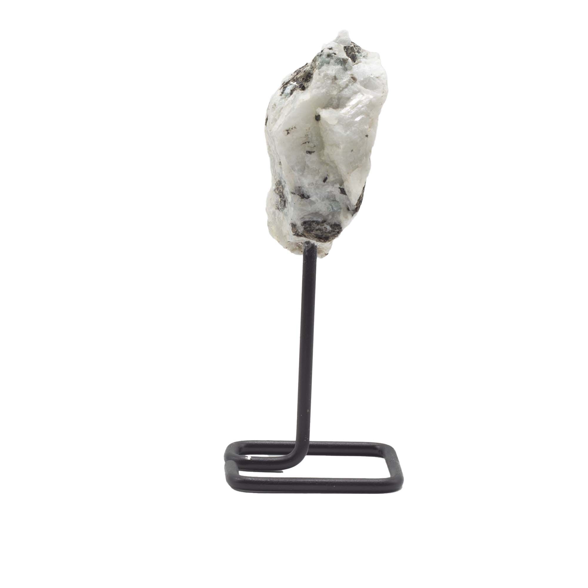 Mineral Specimen on Metal Stand - Rainbow Moonstone
