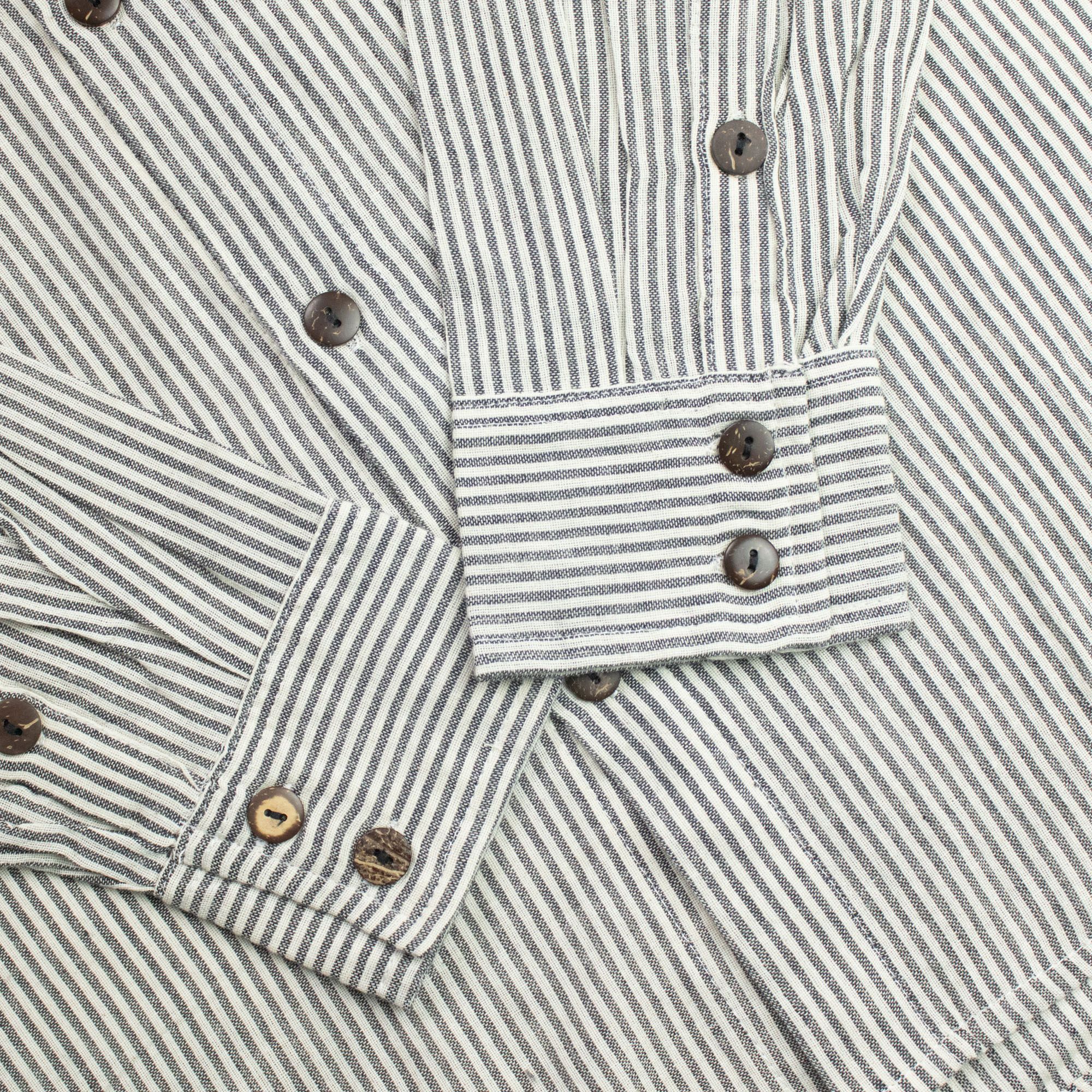 Nomad Sari Grandad Shirt - Grey Stone - Medium