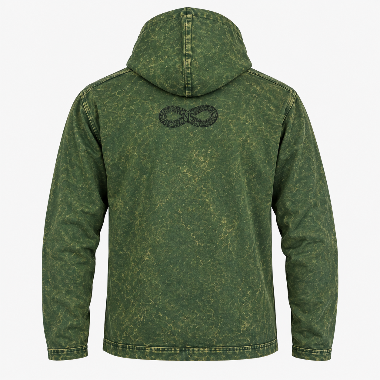 Small Stone Washed Hoody Shirt Kangaroo Pocket - Vintage Teal