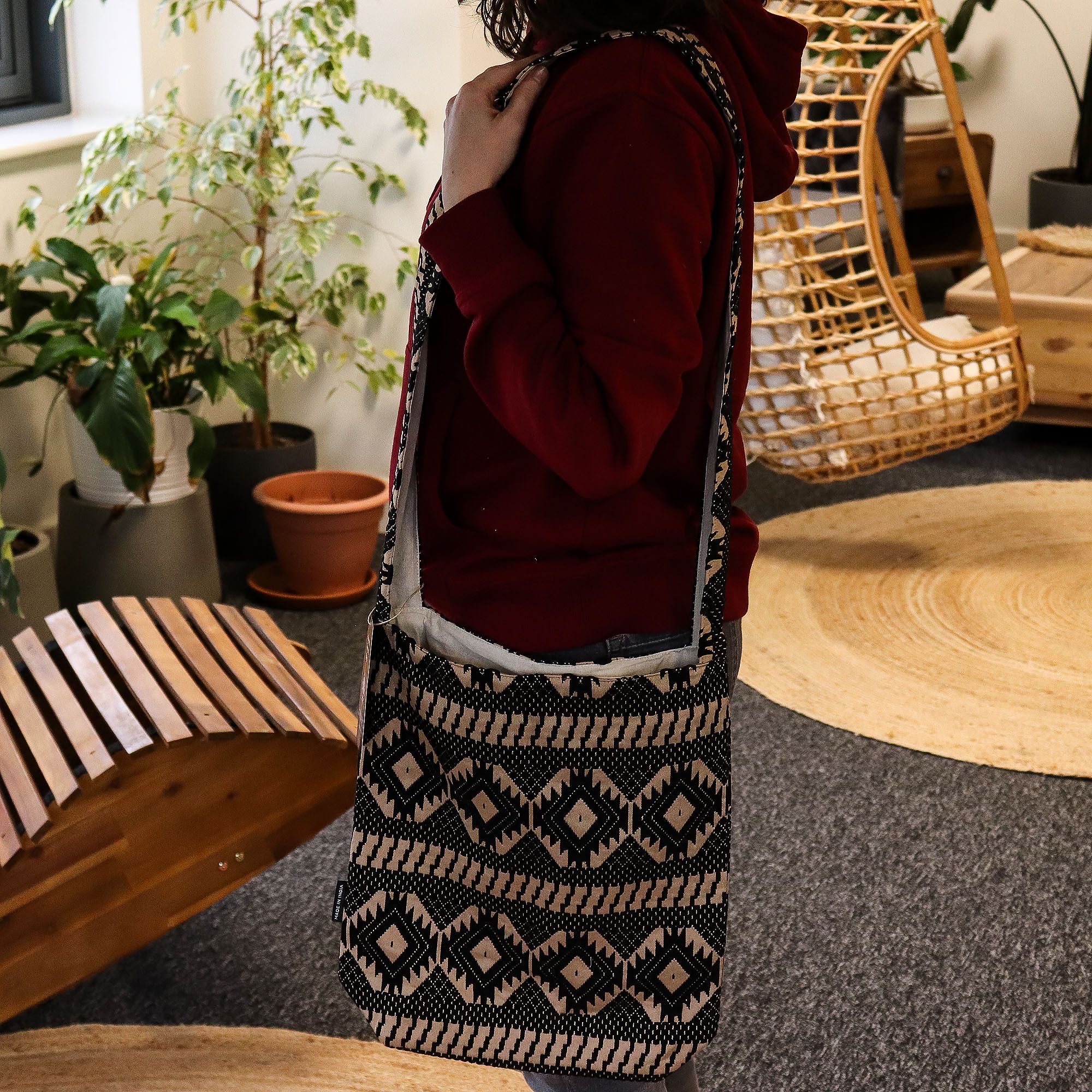 Nomad Sari Jacquard Natural Nomad Carryall Bags - Desert Loom