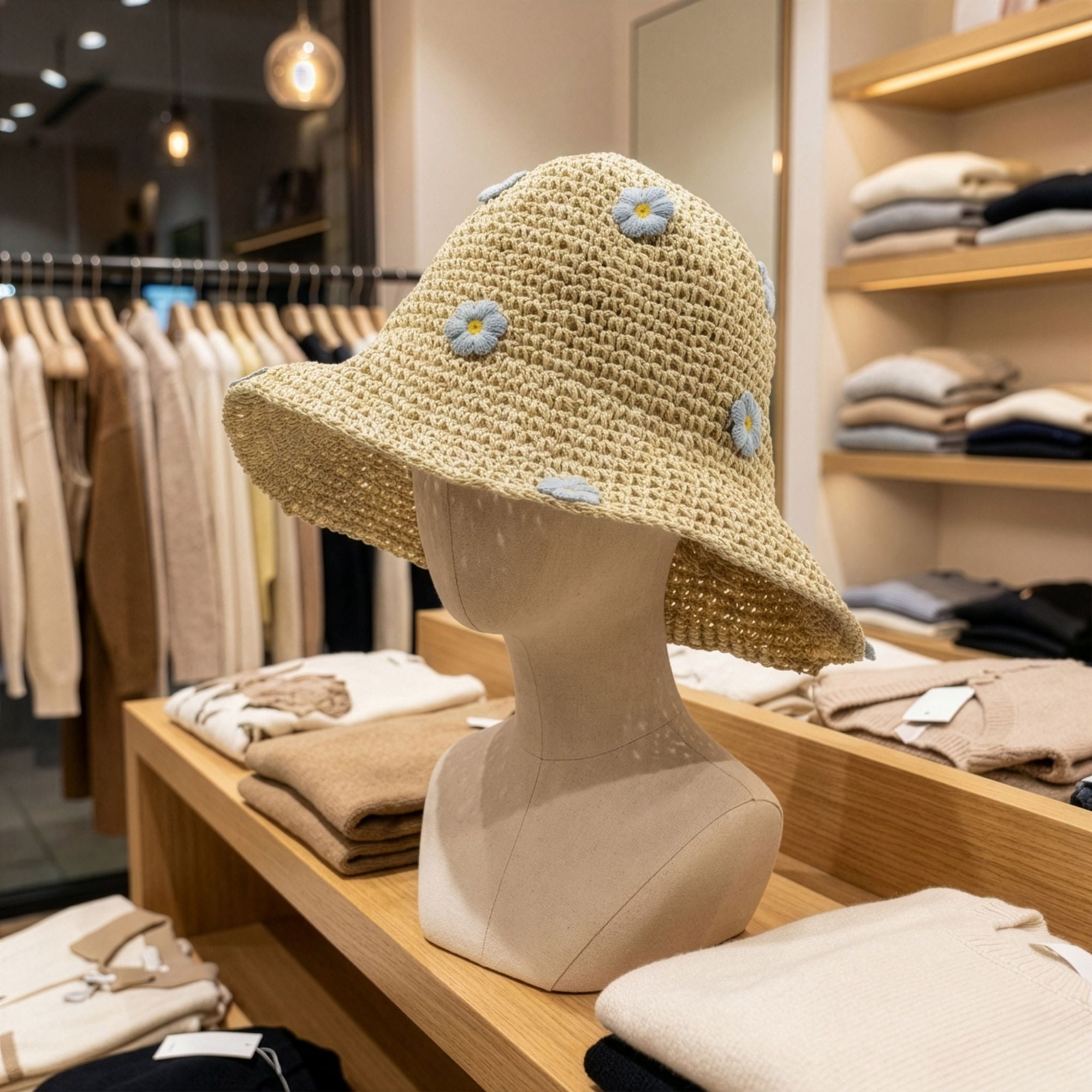 Nomad Sari Floppy Straw Sun Hat - Coffee & Daisies