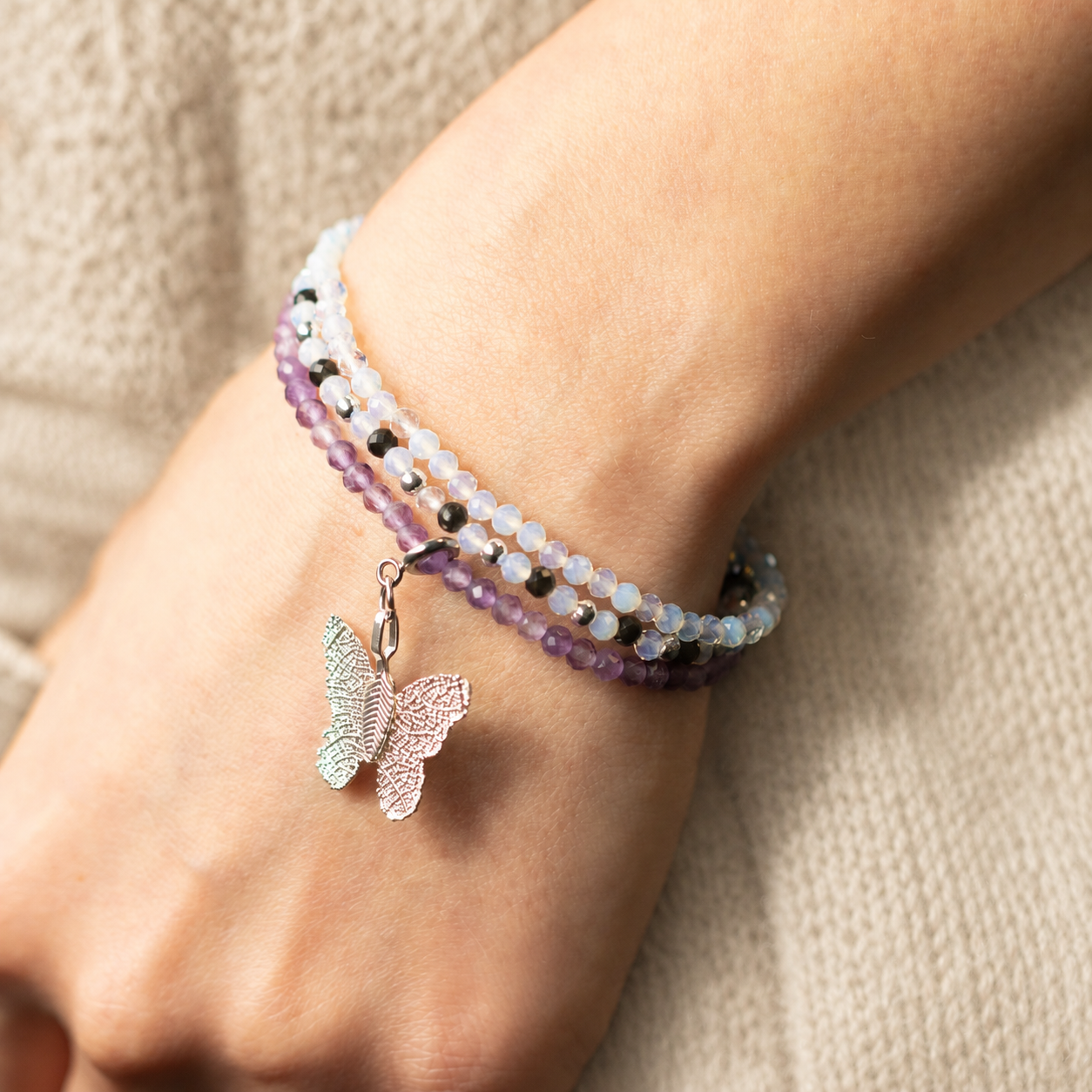Nymph Spirit Gemstone Bracelet Set - Full Moon