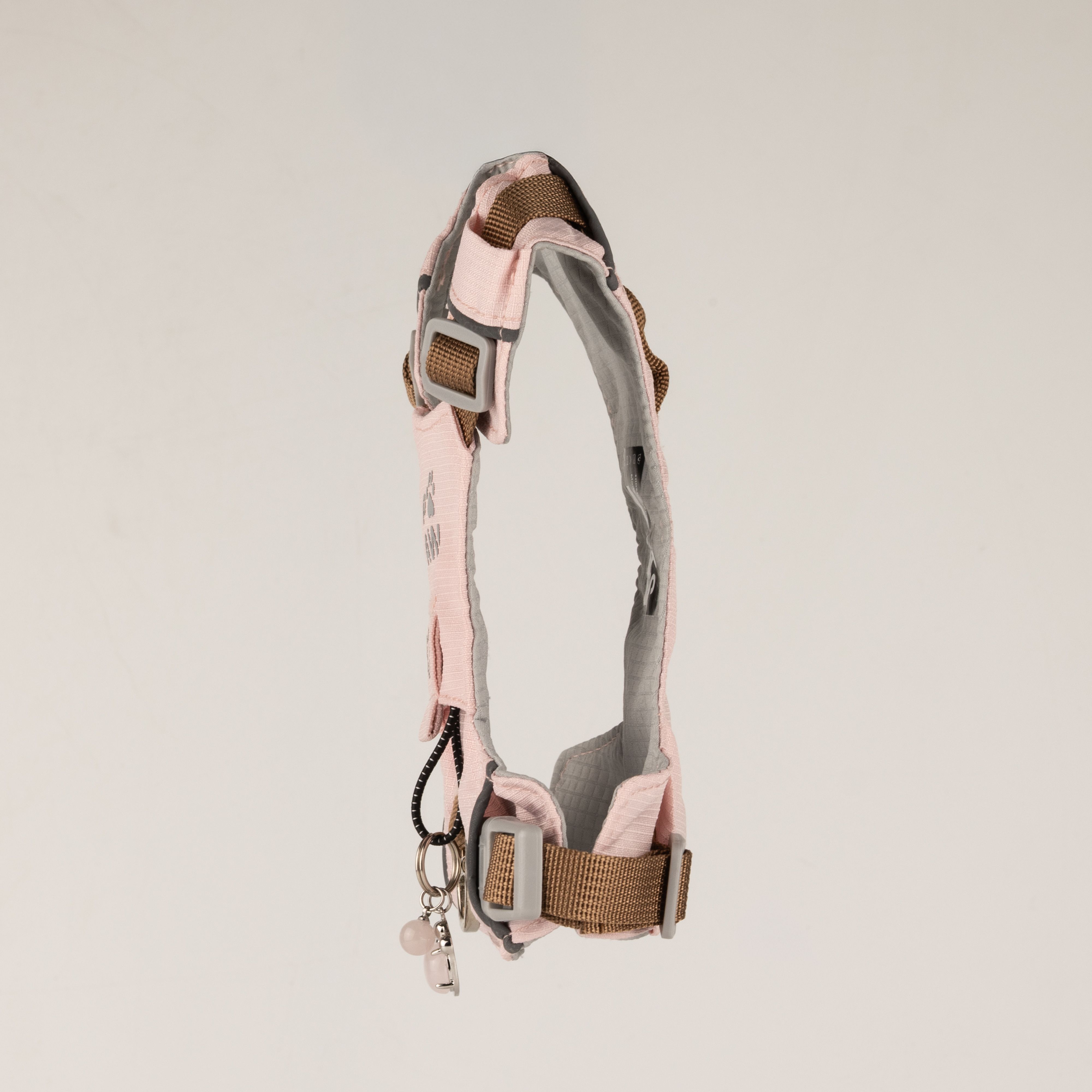 PAW - XS (2-4Kg) Dog Step-in Guardian Harness with Reflective Mesh - Soft Pink - Rose Quartz Charm
