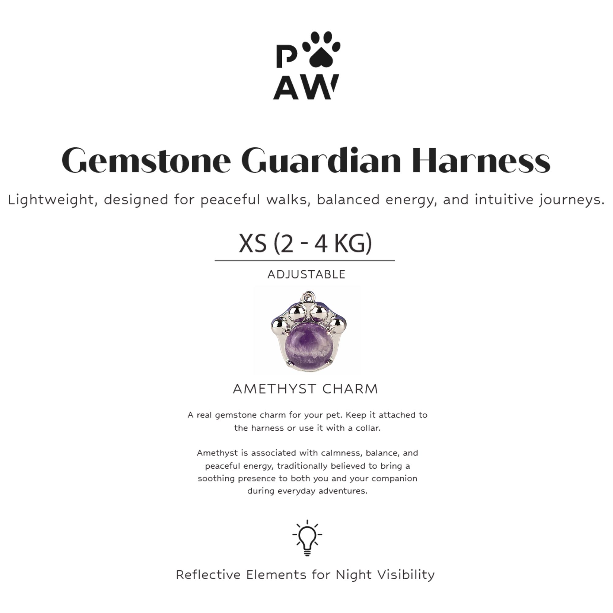 PAW - XS (2-4Kg) Dog Step-in Guardian Harness with Reflective Mesh - Lavender - Amethyst Charm