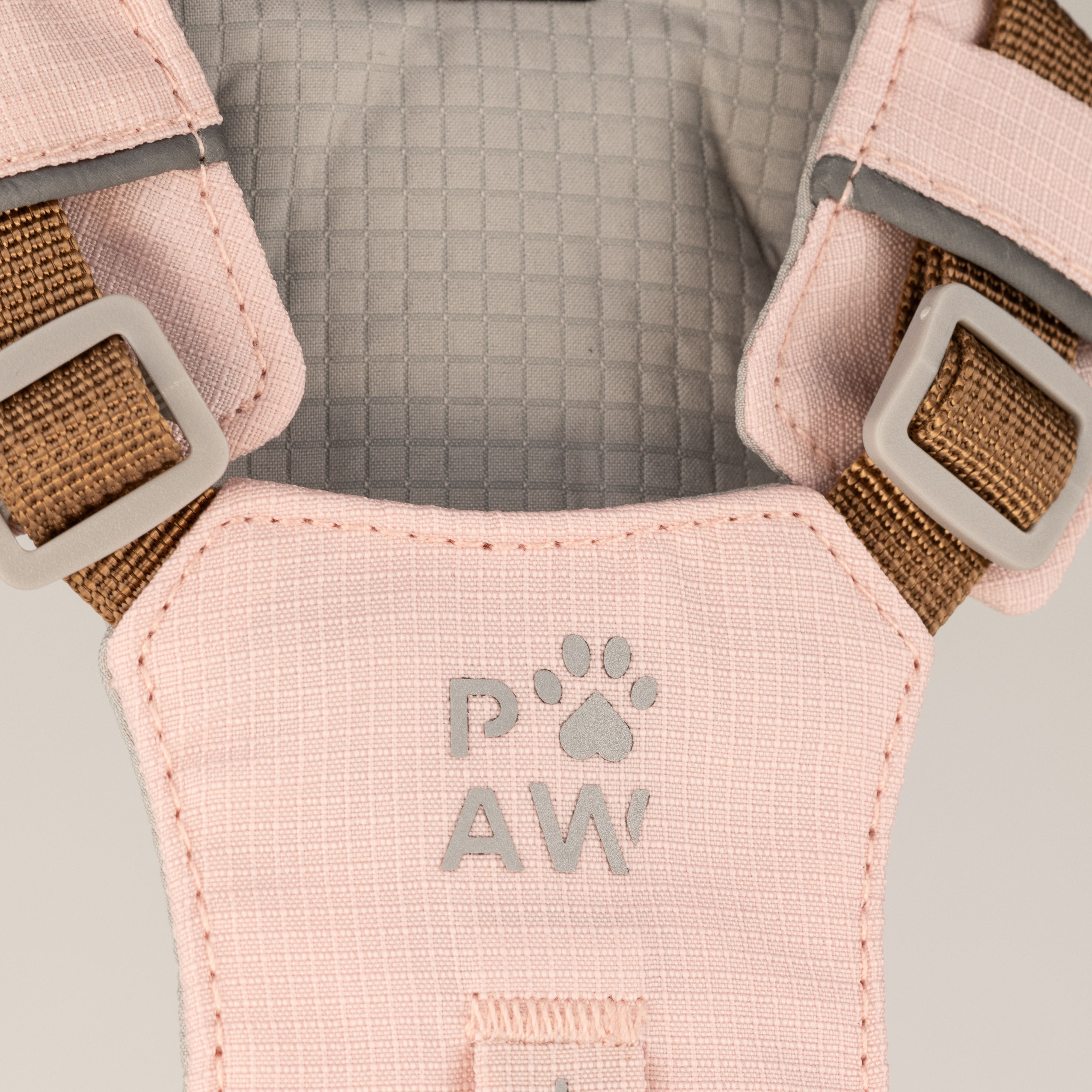 PAW - S (4-8Kg) Dog Step-in Guardian Harness with Reflective Mesh - Soft Pink - Rose Quartz Charm