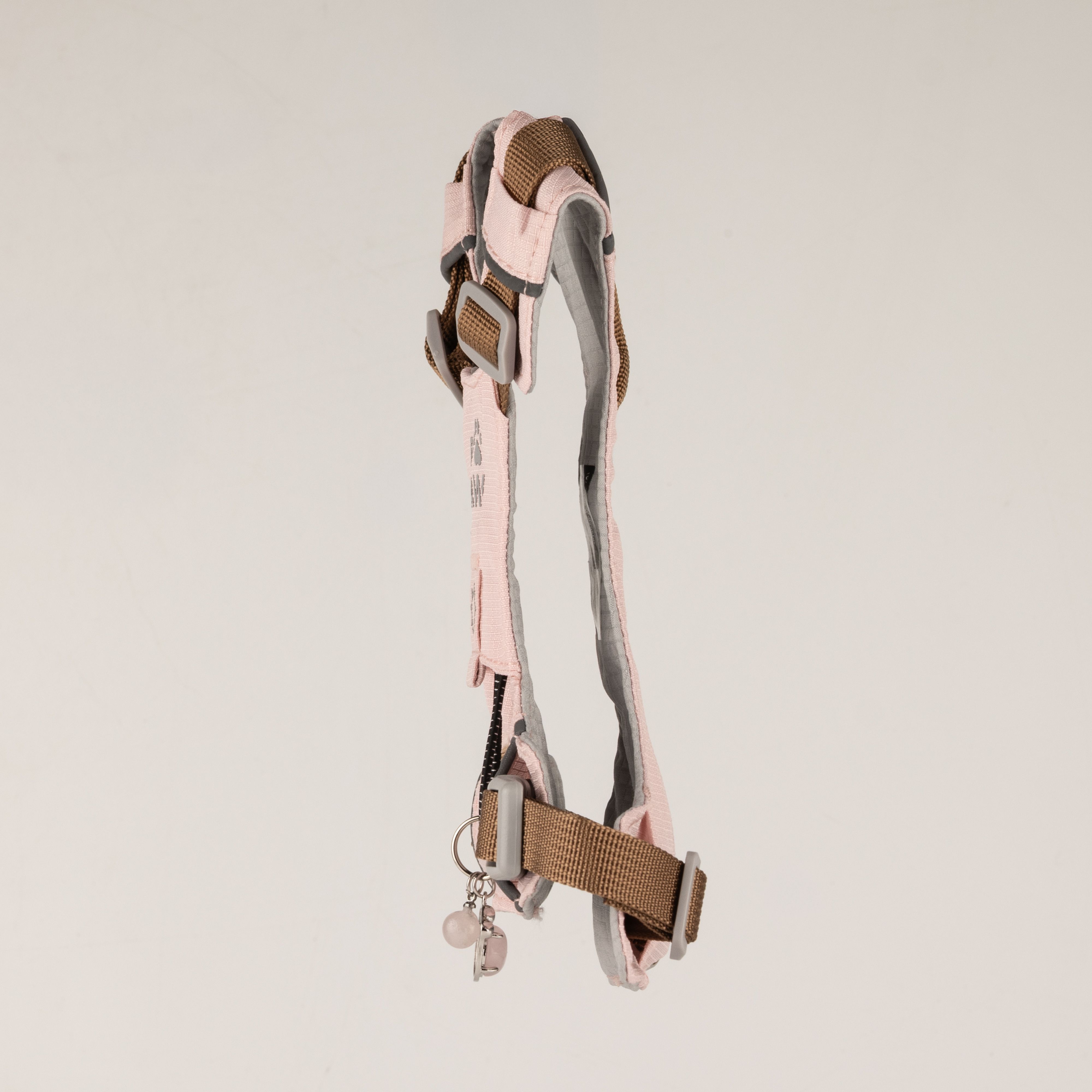 PAW - S (4-8Kg) Dog Step-in Guardian Harness with Reflective Mesh - Soft Pink - Rose Quartz Charm