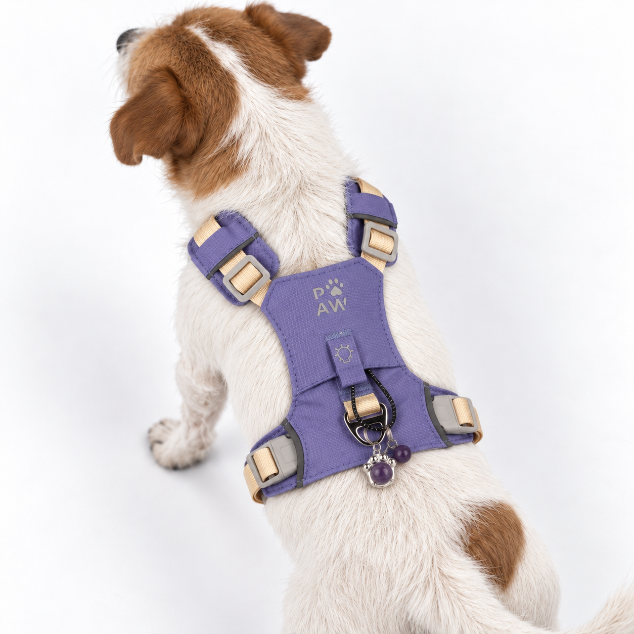 PAW - S (4-8Kg) Dog Step-in Guardian Harness with Reflective Mesh - Lavender - Amethyst Charm