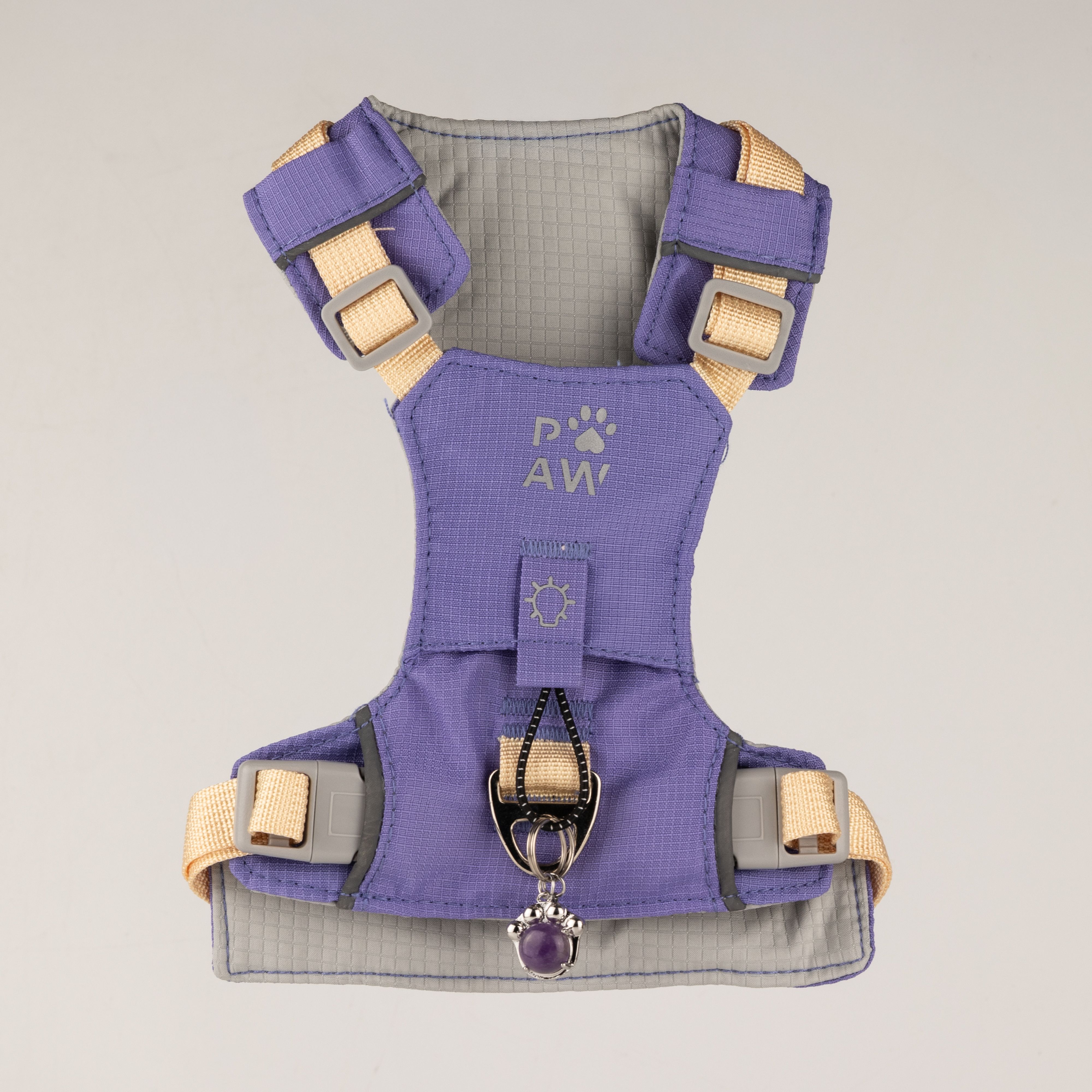 PAW - S (4-8Kg) Dog Step-in Guardian Harness with Reflective Mesh - Lavender - Amethyst Charm