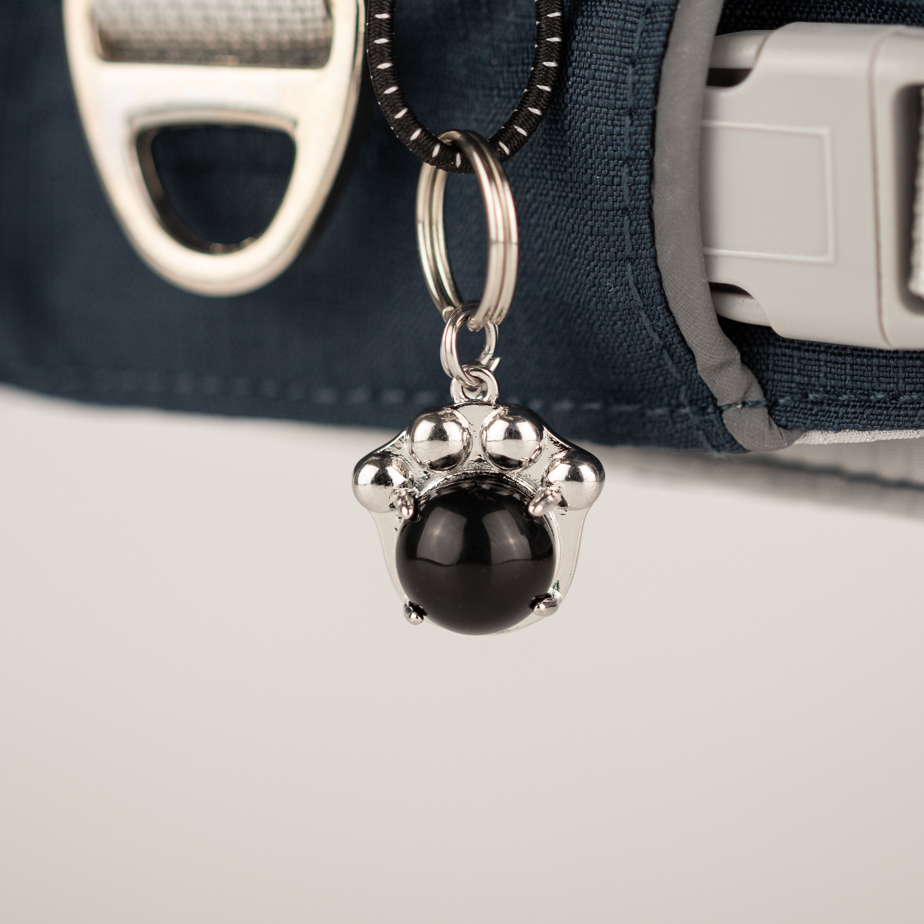 PAW - S (4-8Kg) Dog Step-in Guardian Harness with Reflective Mesh - Rock Grey - Black Obsidian Charm