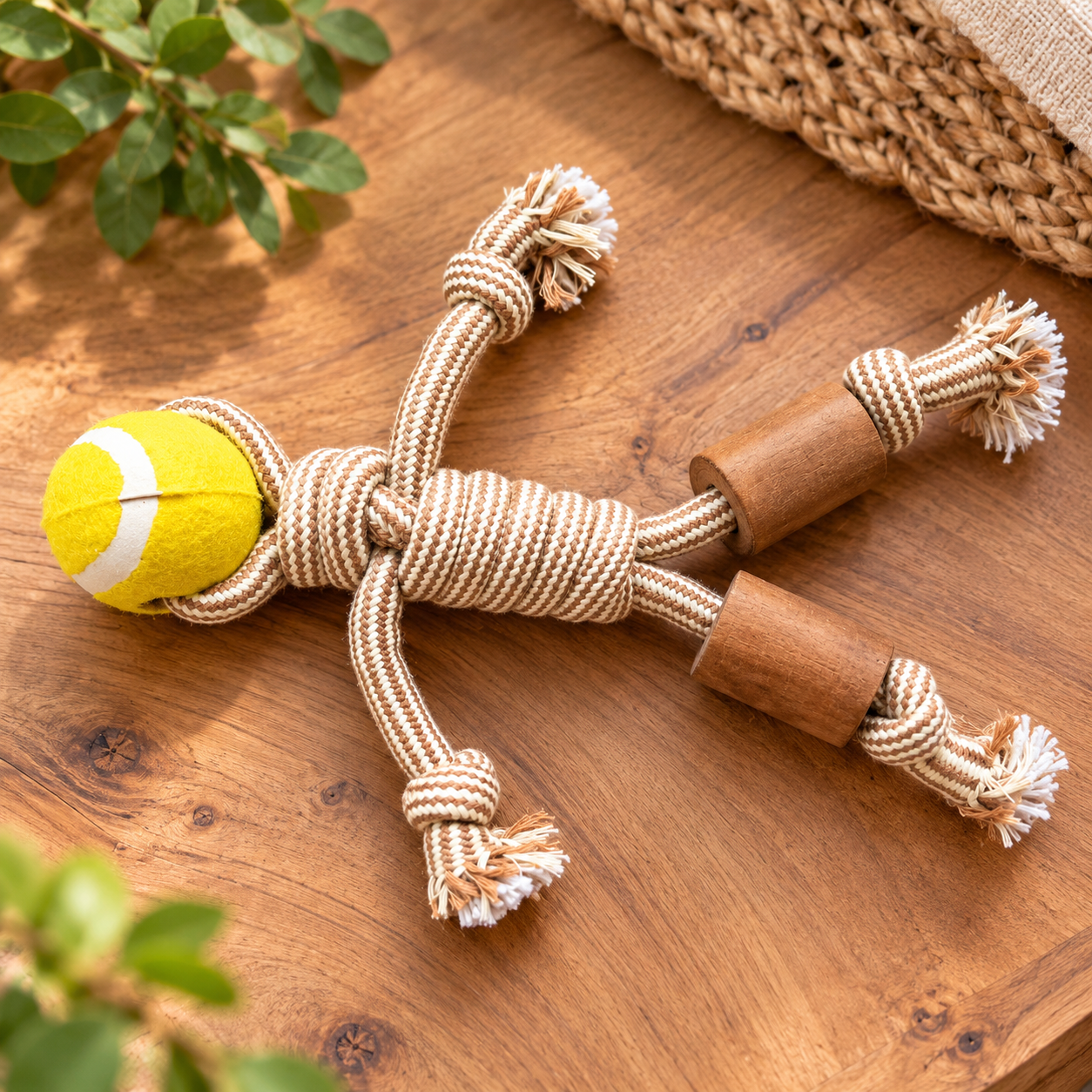 PAW Toys - Coffee Wood Chew - Rope Ranger - Ball