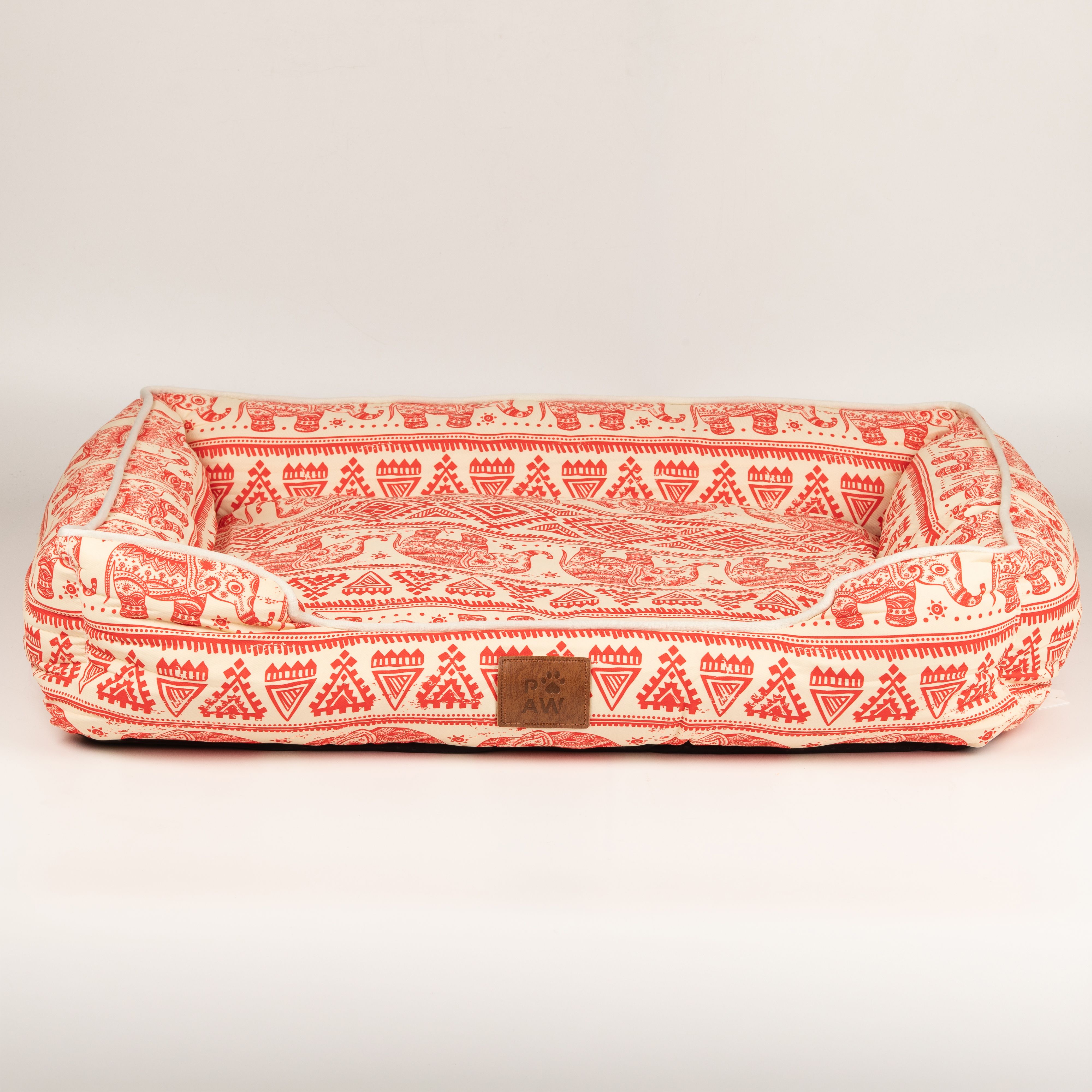 PAW Bed – Lucky Elephant – Red – 60 × 50 × 14cm