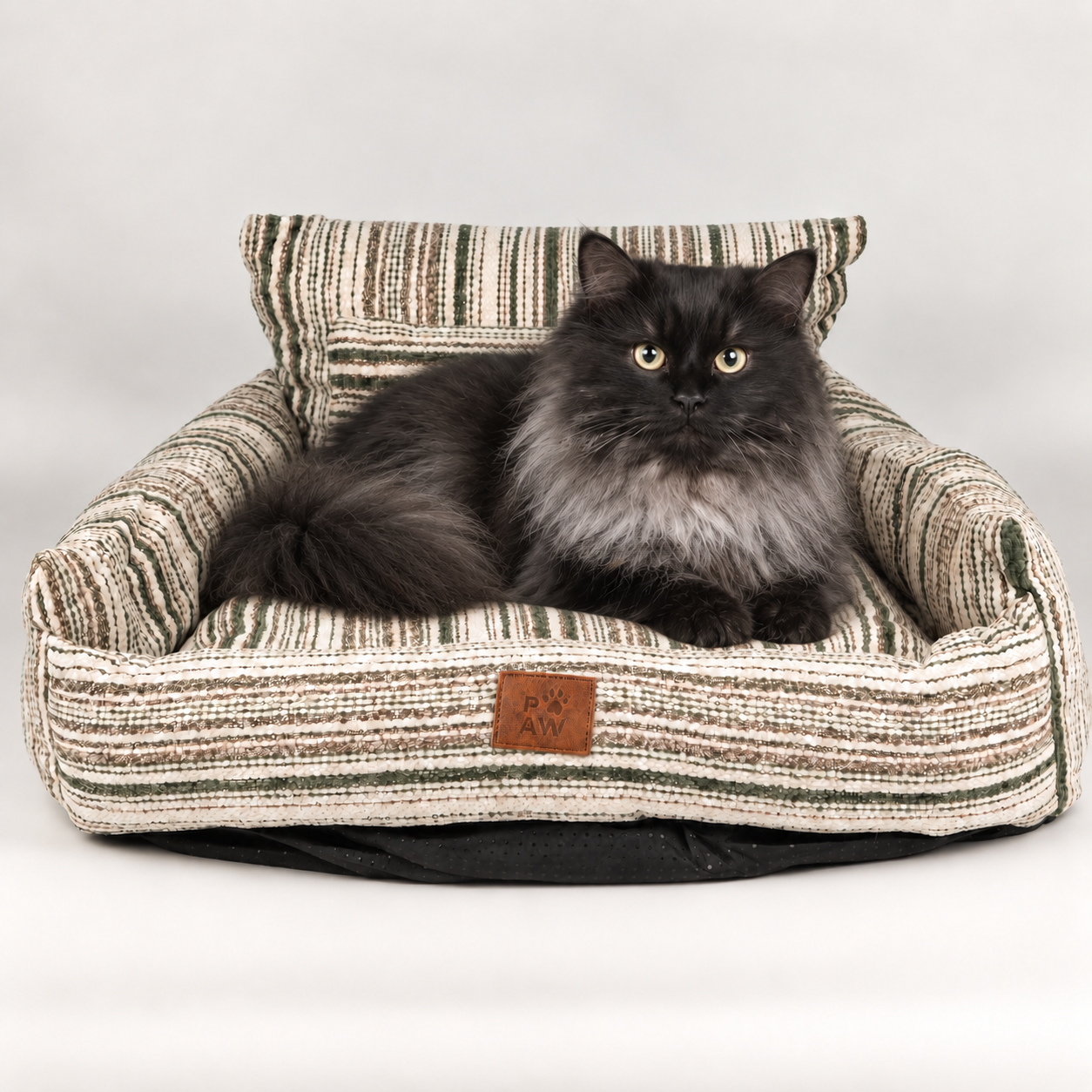 PAW Bed – Small Sofa – Brown Stripes – 50 × 50 × 26cm