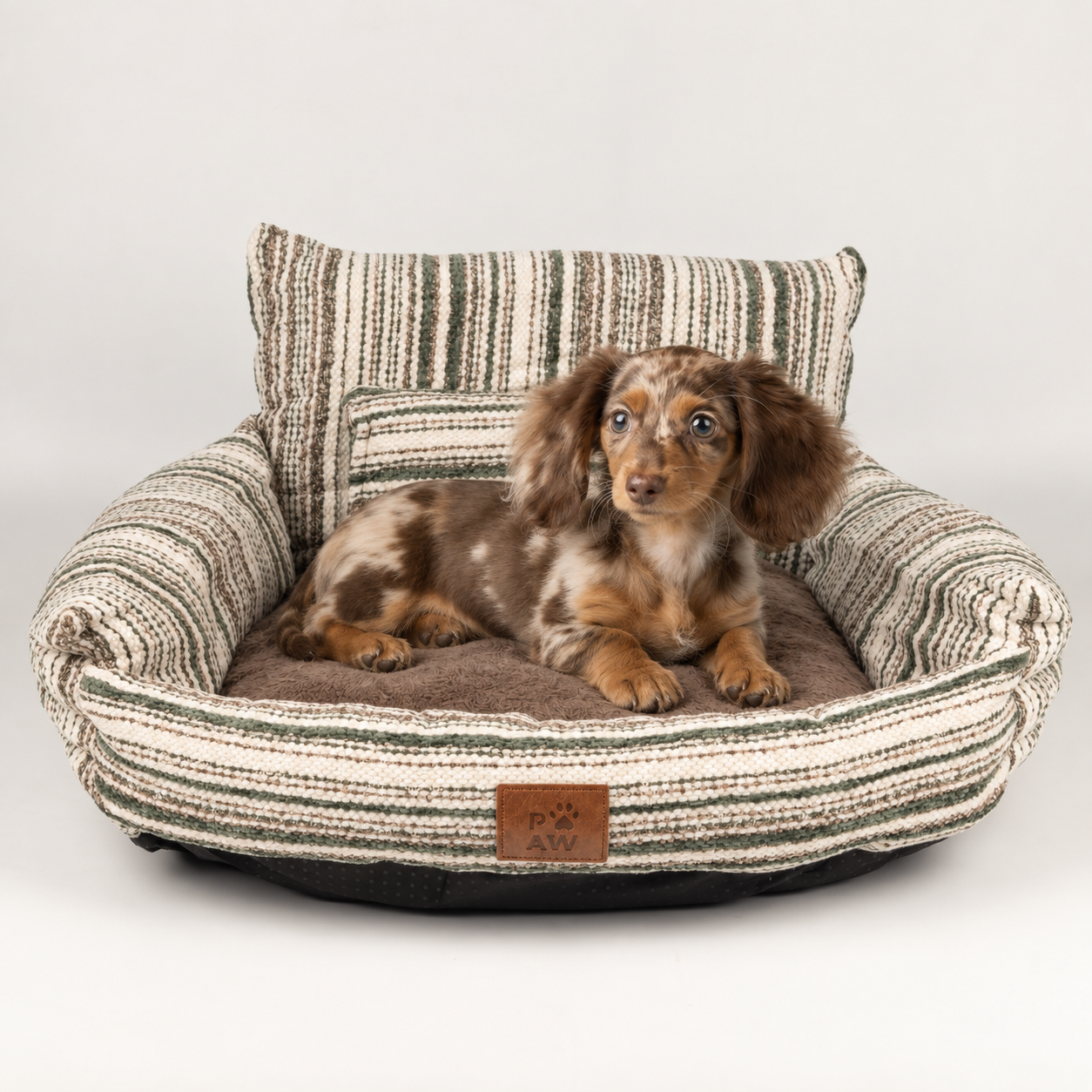 PAW Bed – Small Sofa – Brown Stripes – 50 × 50 × 26cm