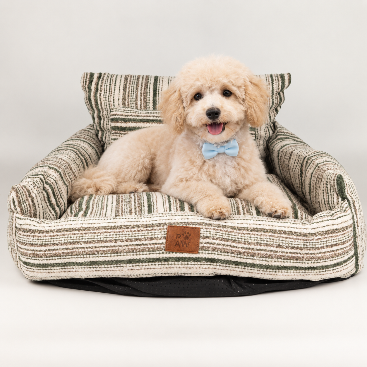 PAW Bed – Medium Sofa – Brown Stripes – 60 × 60 × 28cm