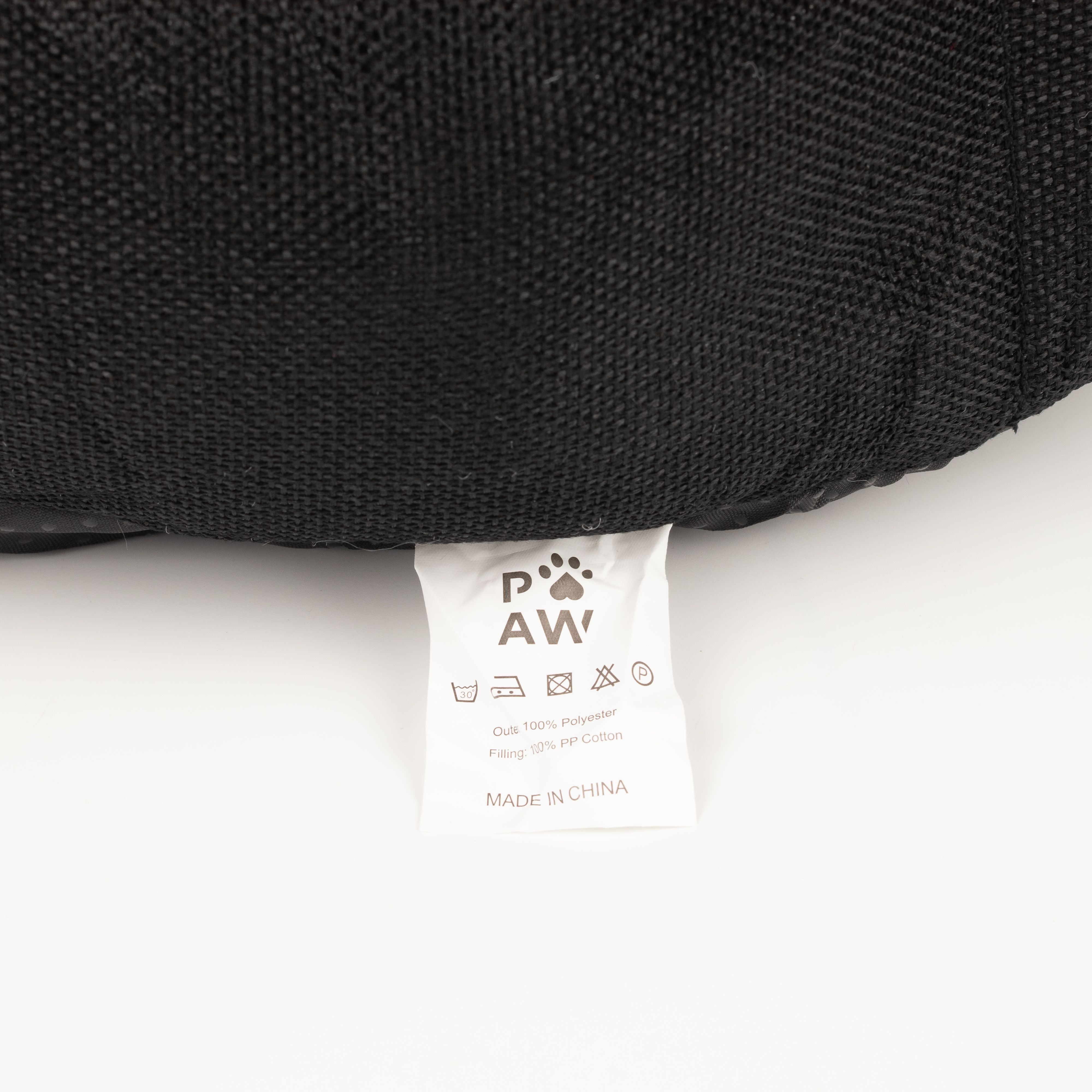 PAW Bed – Large Royal Crown – Black & Grey – 50 × 50 × 26cm