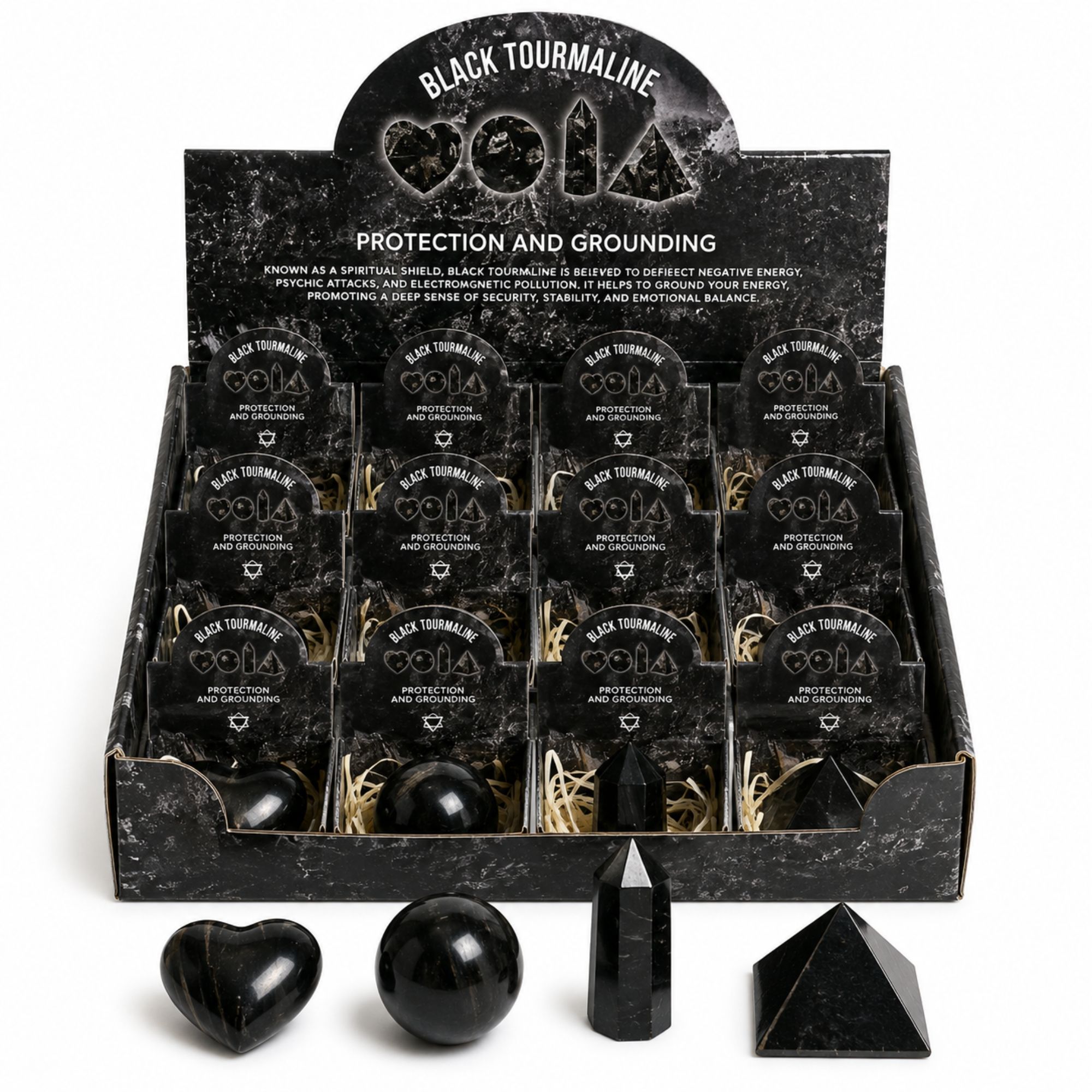 Four Gemstone Shapes - Black Tourmaline