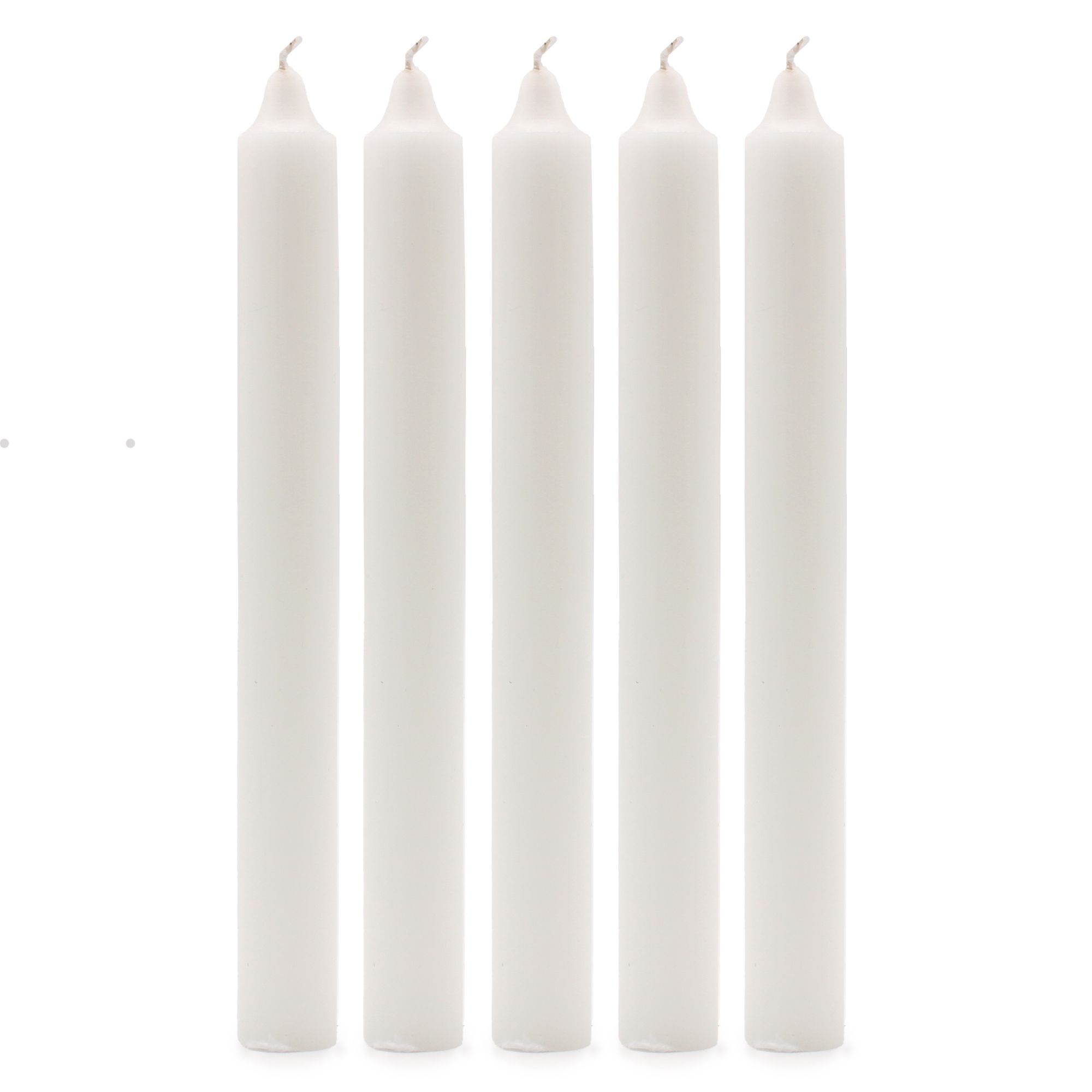 Solid Colour Dinner Candles - Rustic White - Pack of 5