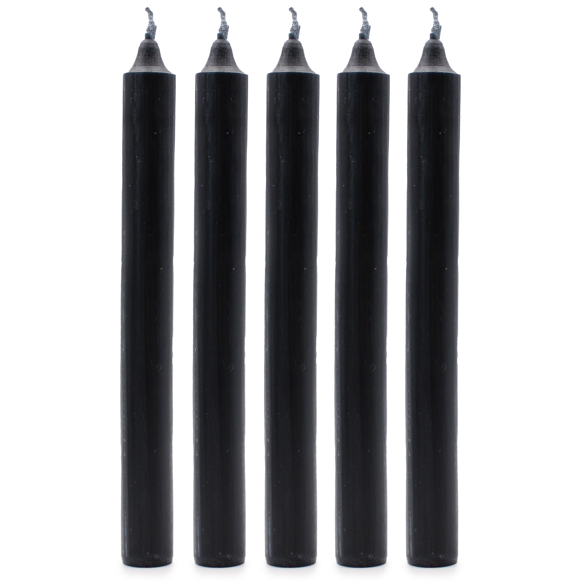 Solid Colour Dinner Candle Set - Pack of 21 - Rustic Black
