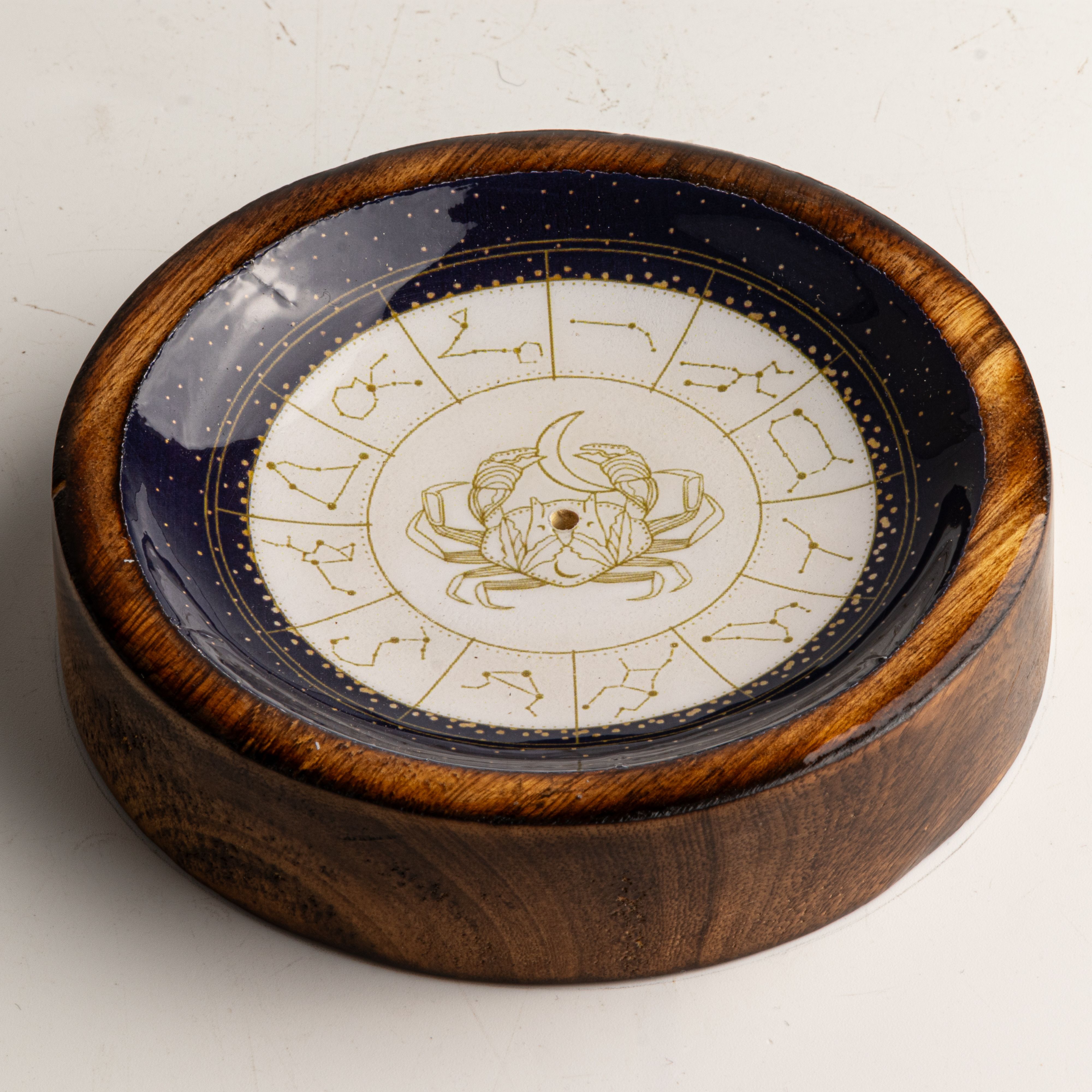 Stars Sign Mini Bowl & Incense Stick Holder - Cancer