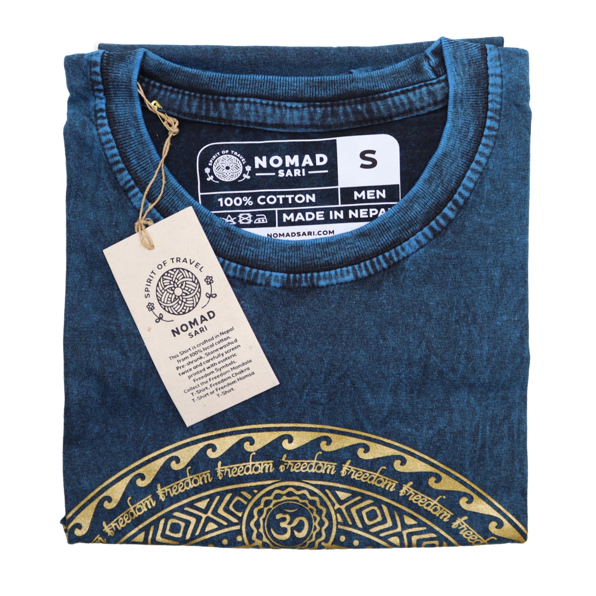 Small Stone Washed T-Shirt - Chakra - Blue