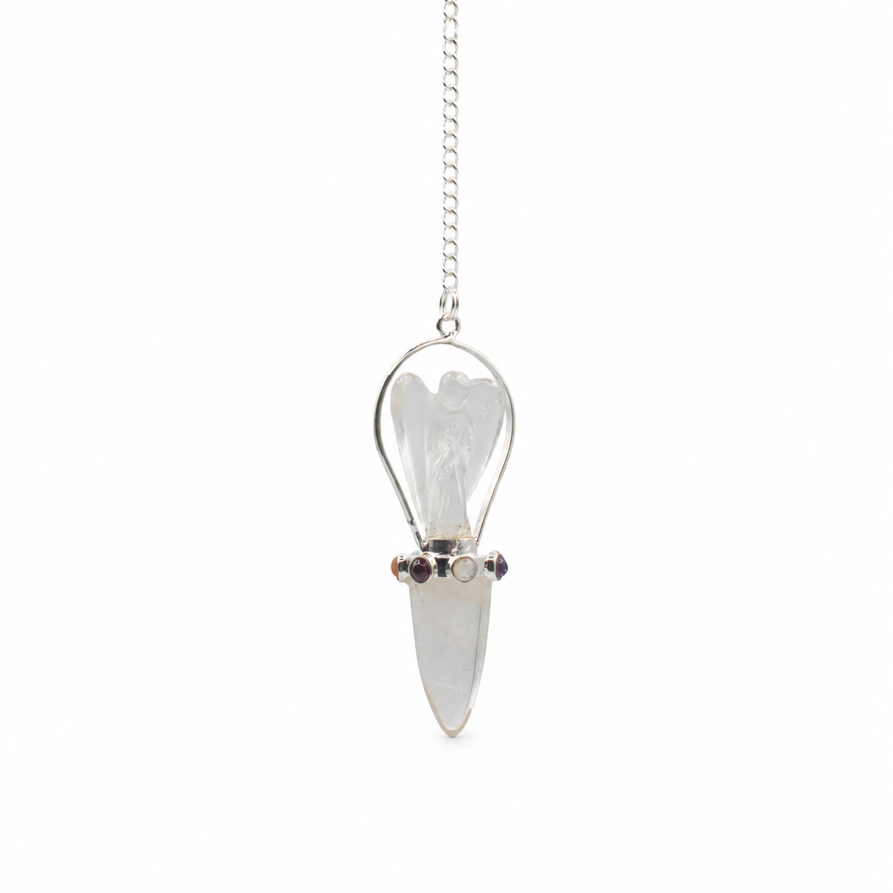 Celestial Guide - Two Piece Angel Pendulum - Chakra Band - Clear Quartz