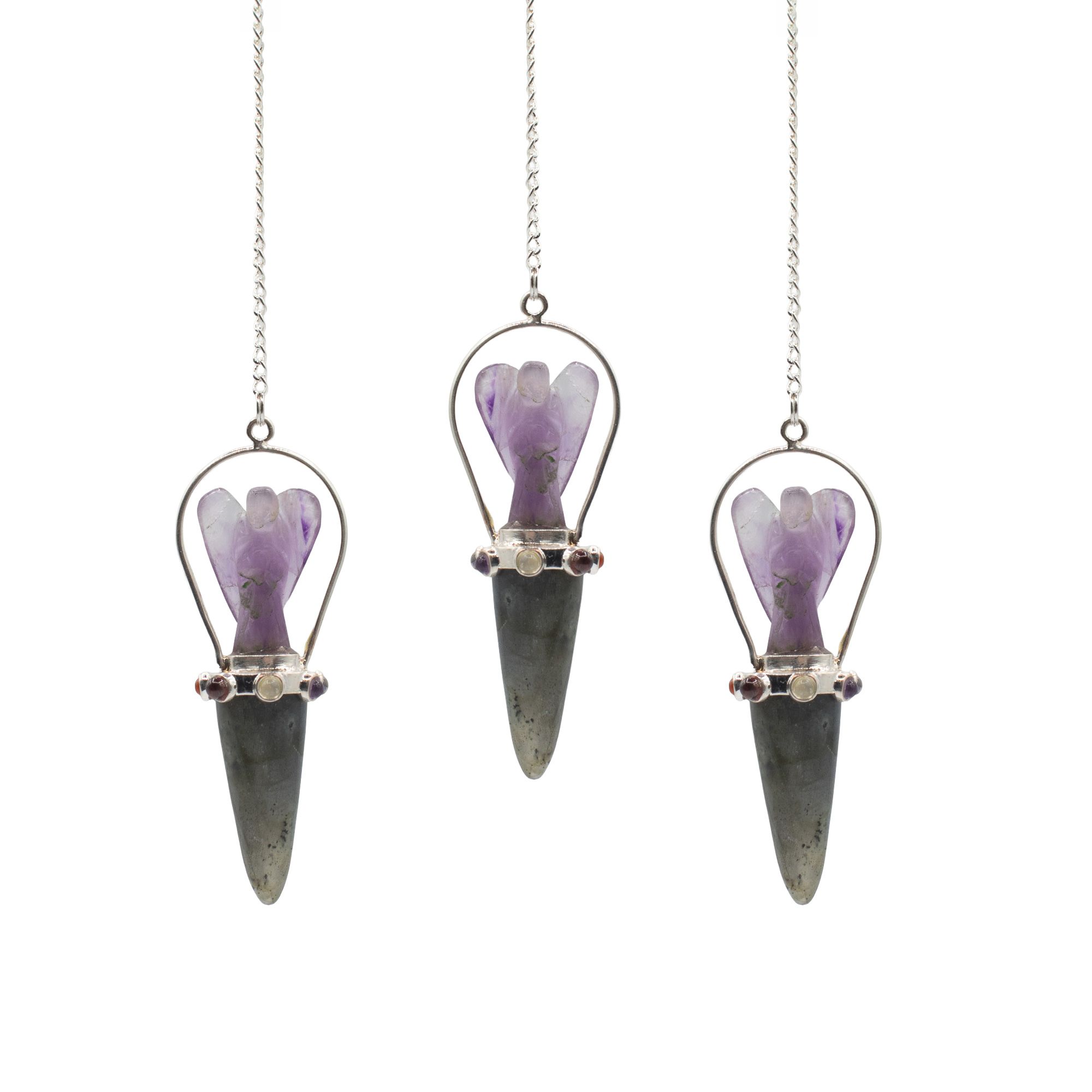 Veilwalker - Two Piece Angel Pendulum - Chakra Band - Labradorite & Amethyst