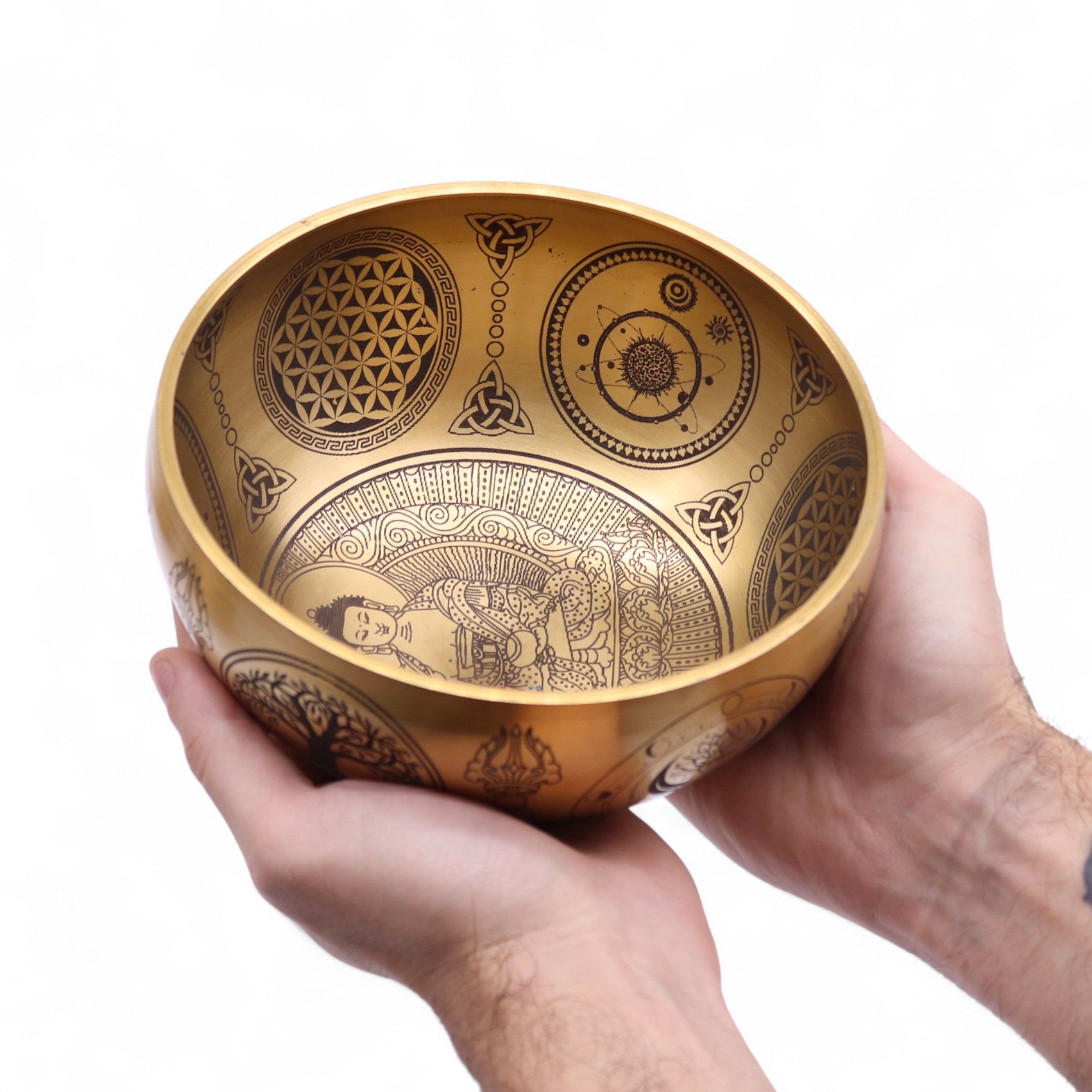 Pure Brass Etched Buddha - Set of 4 - Approx 3.85kg