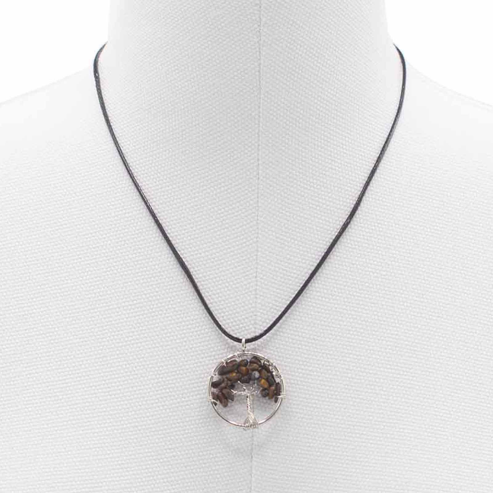 Tree of Life Pendant - Tiger Eye