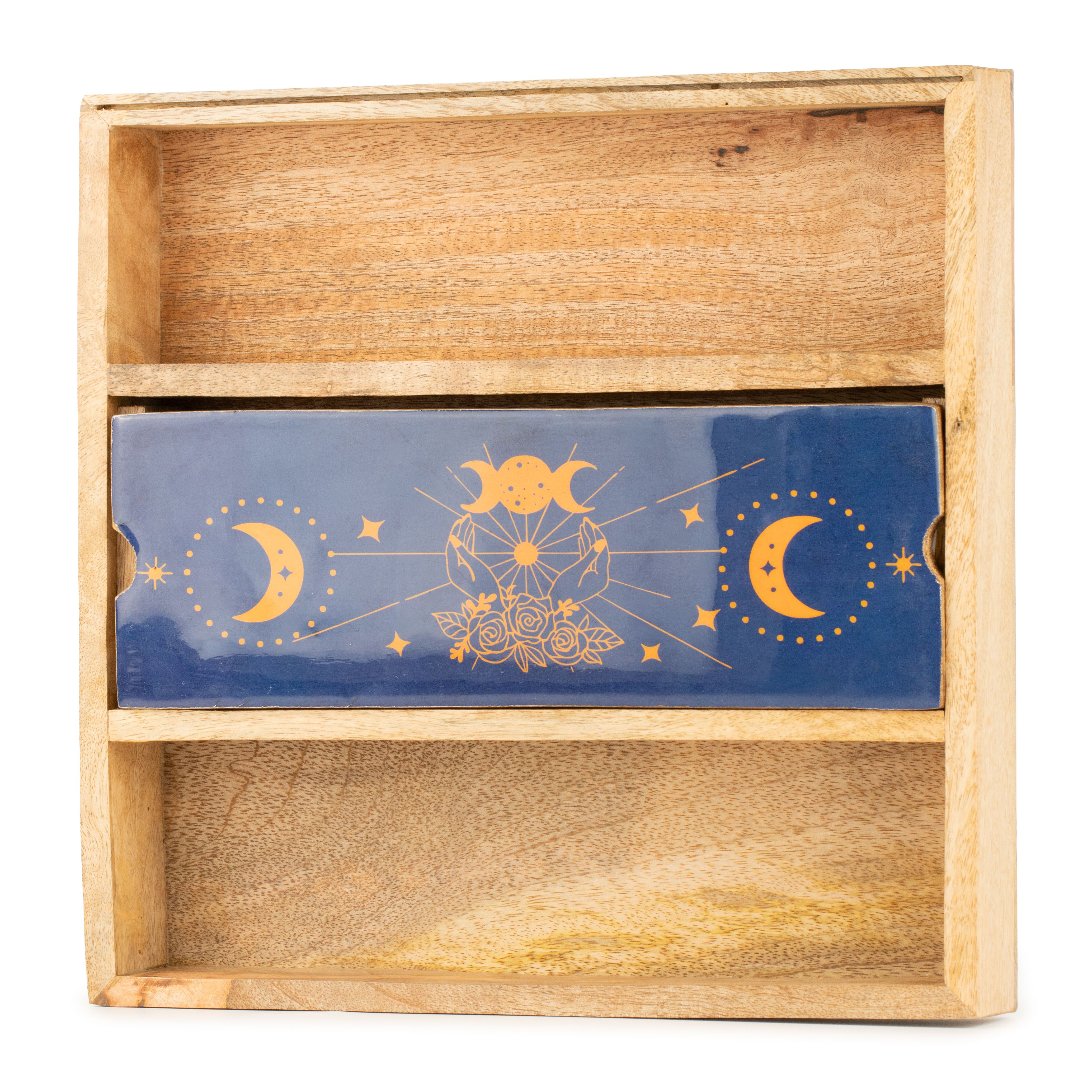 Blue Moon Phases Tarot Tray with Card Holder