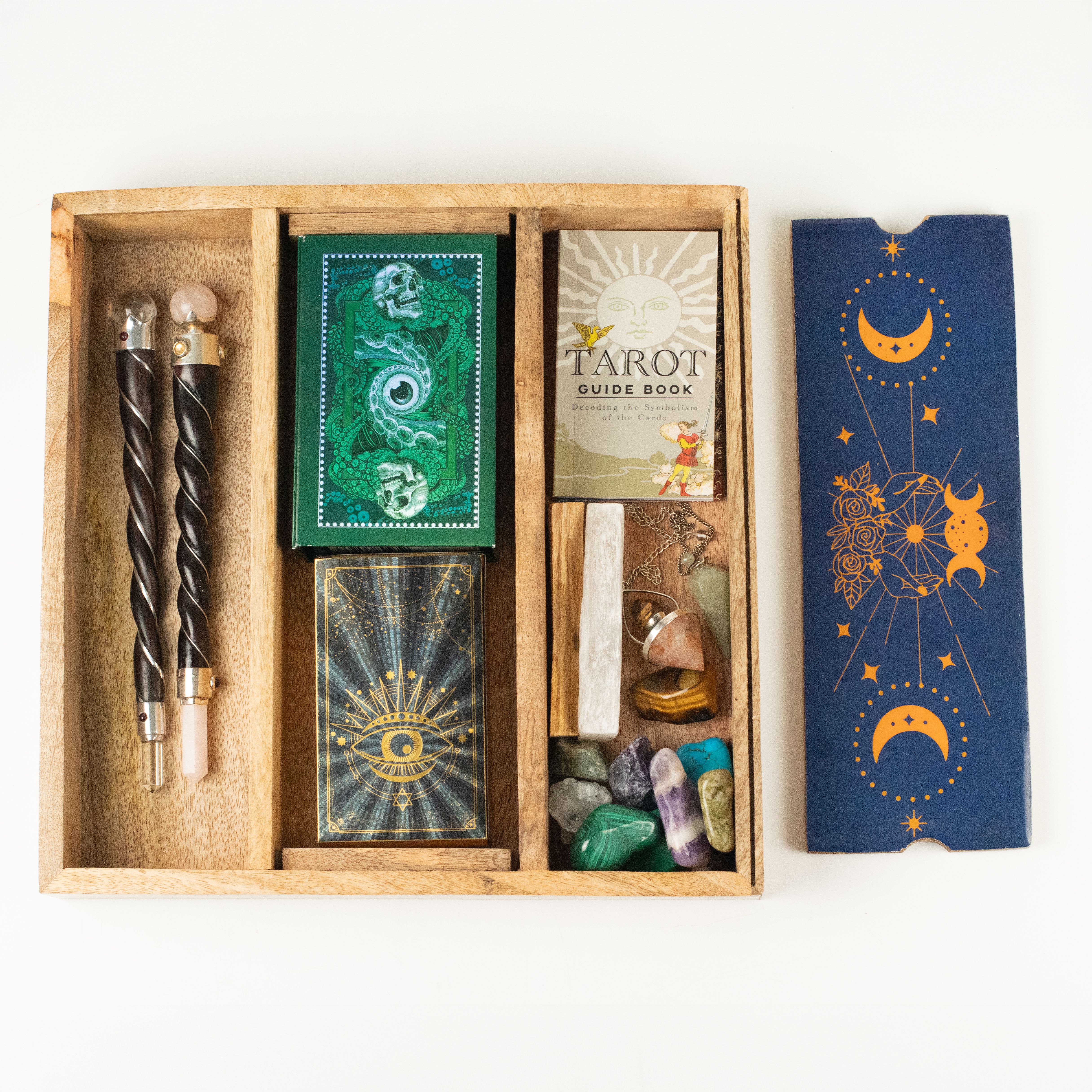 Blue Moon Phases Tarot Tray with Card Holder