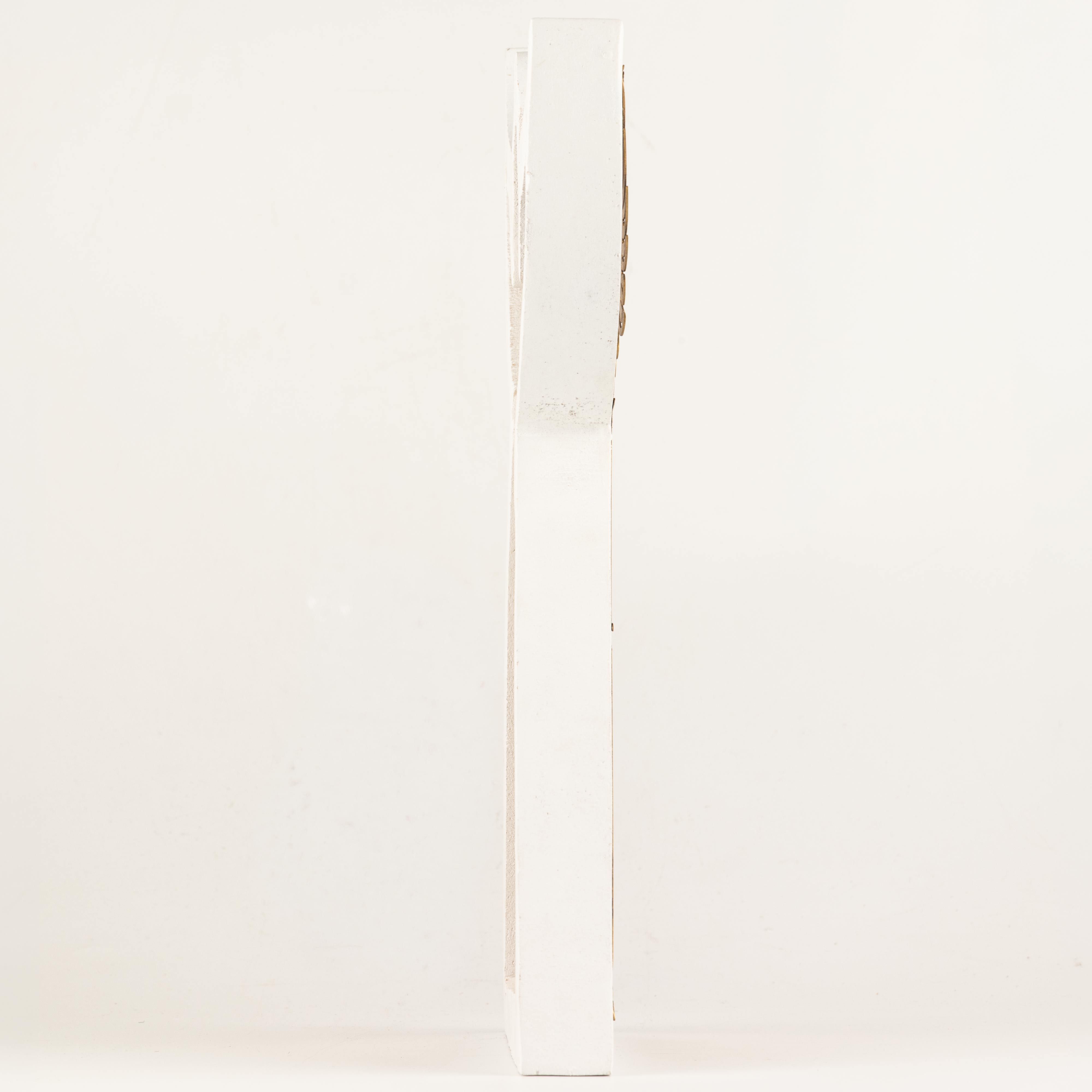 Mango Wood Angel - Whitewash with Iron Decor Cut Out - 39cm