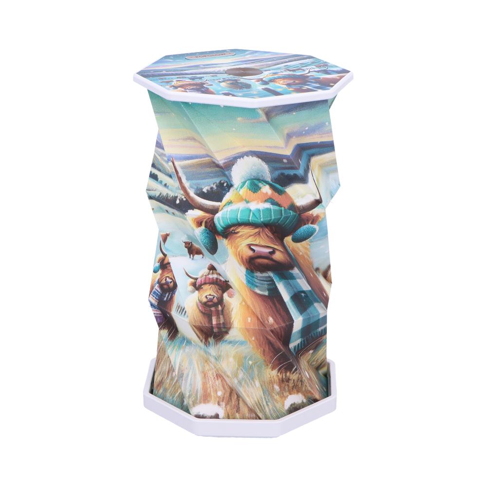 Winter Highland Cows Foldable Lamp 21cm