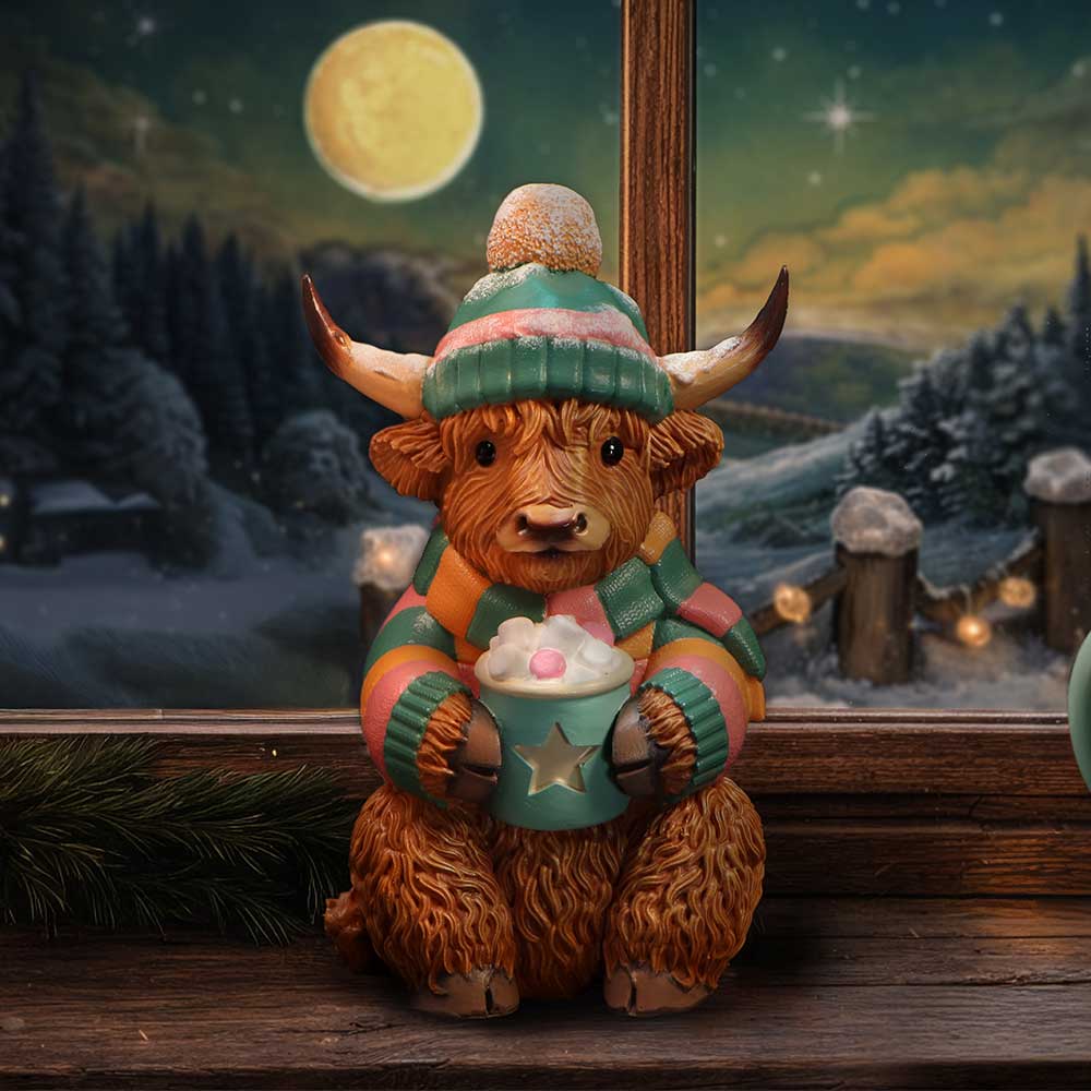 Winter Highland Cow Hot Cocoa