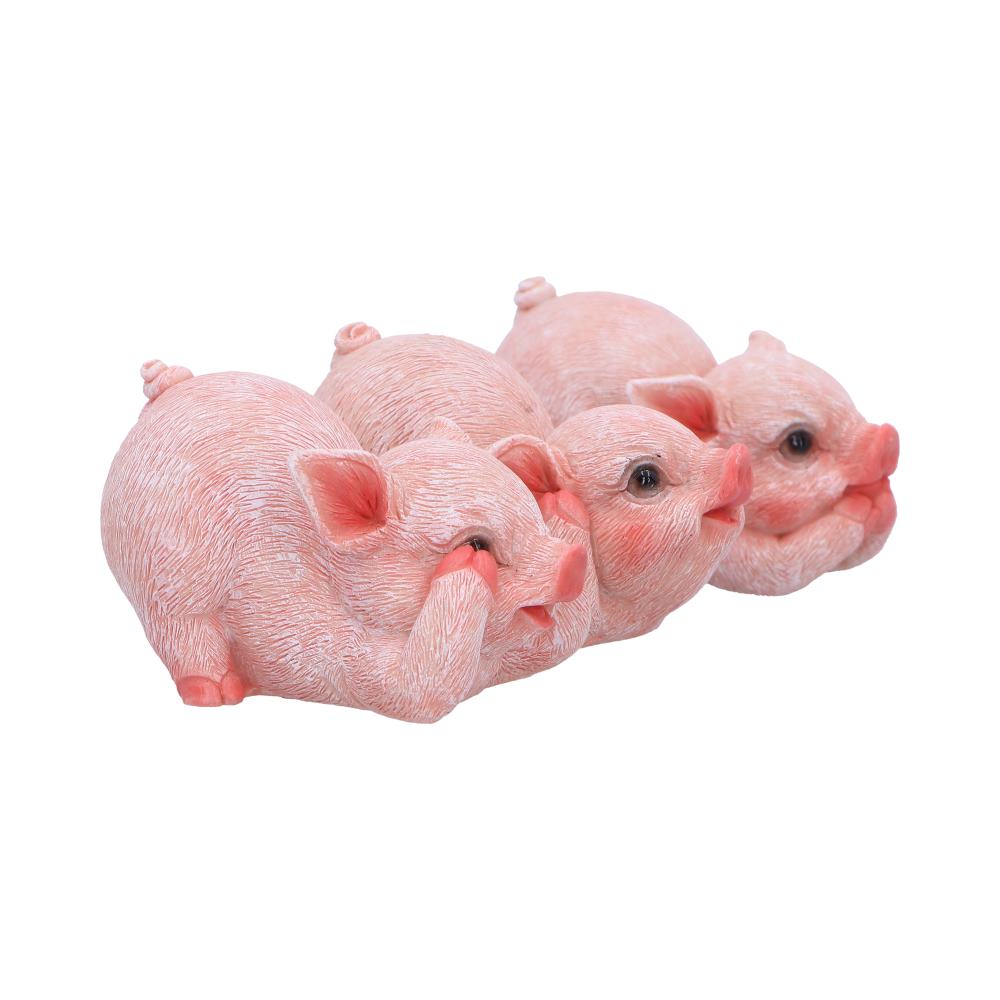 Three Wise Playful Pigs 8.4cm