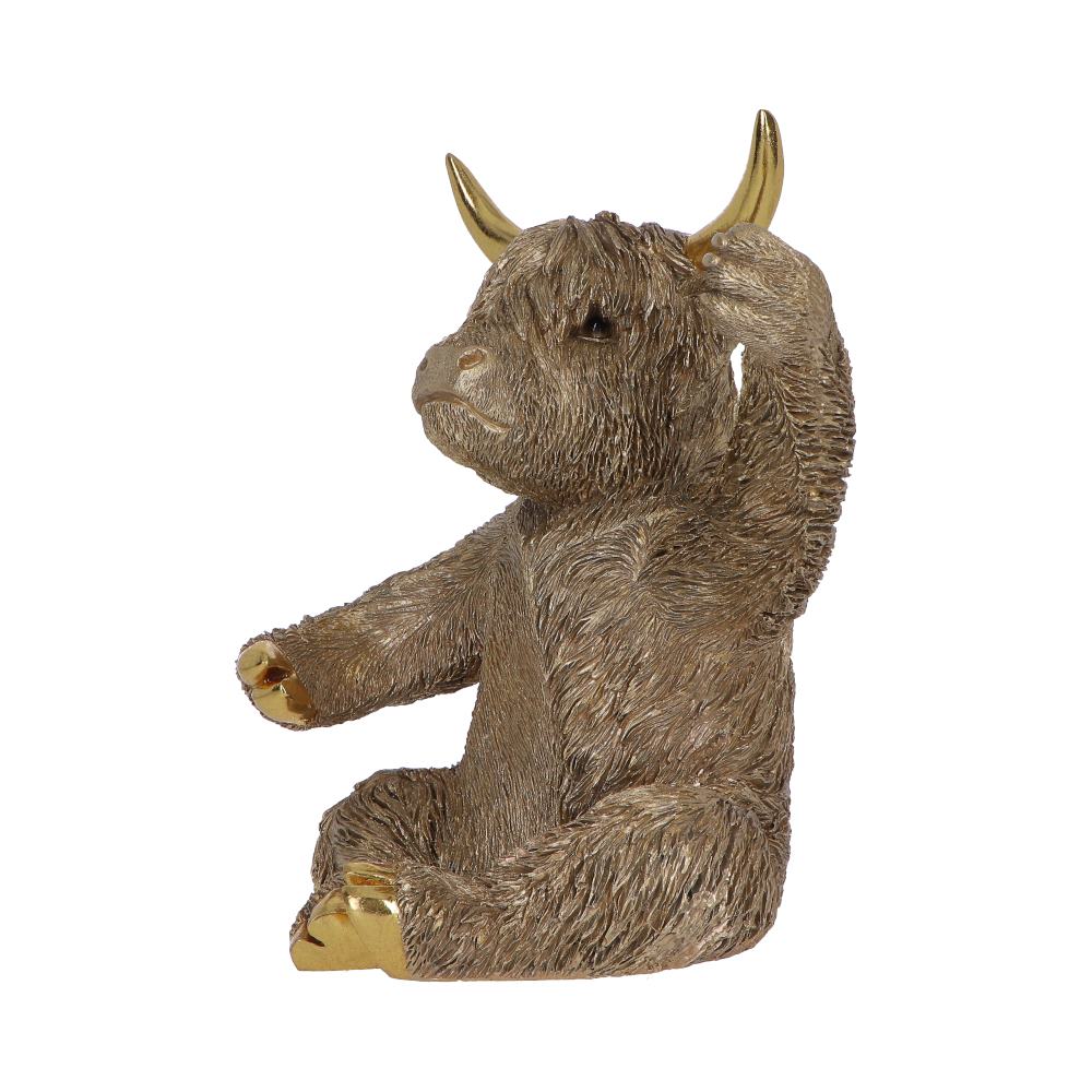 Gold Highland Cow Wine Bottle Holder