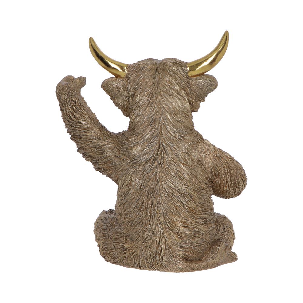 Gold Highland Cow Wine Bottle Holder
