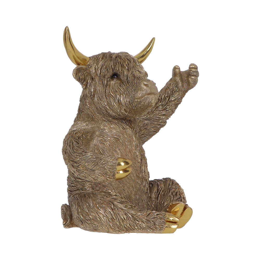 Gold Highland Cow Wine Bottle Holder